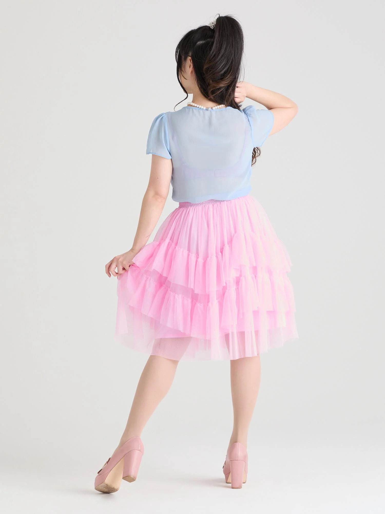 Mesh Skirt - Flushing Pink - Zenithce