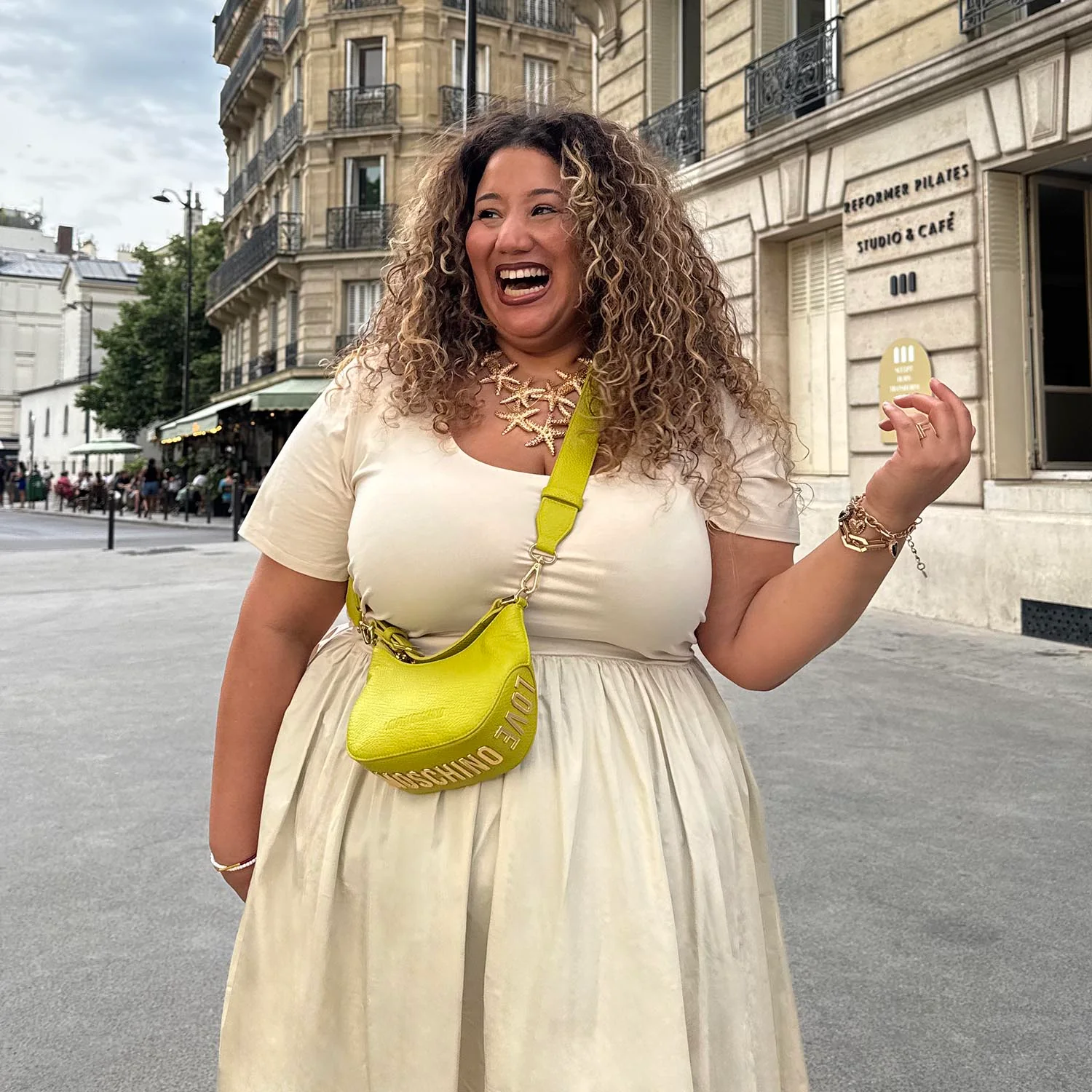 Midaxi Tee Poplin Dress - Oatmeal - Zenithce