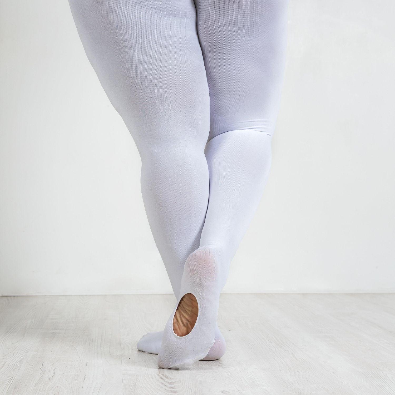 Convertible Dance Tights - White - Zenithce