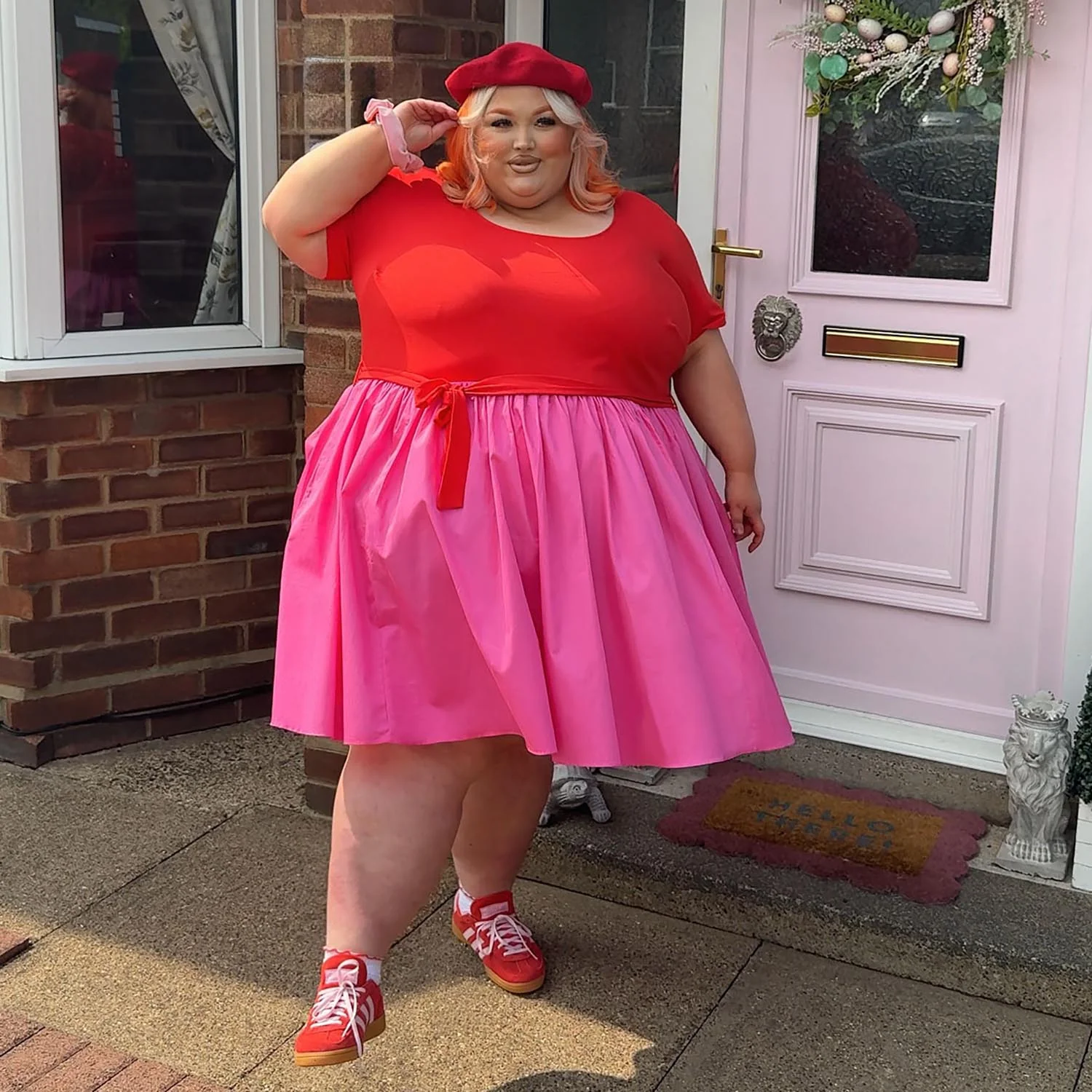 Poplin Tee Dress - Sangria/Pink Lady - Zenithce