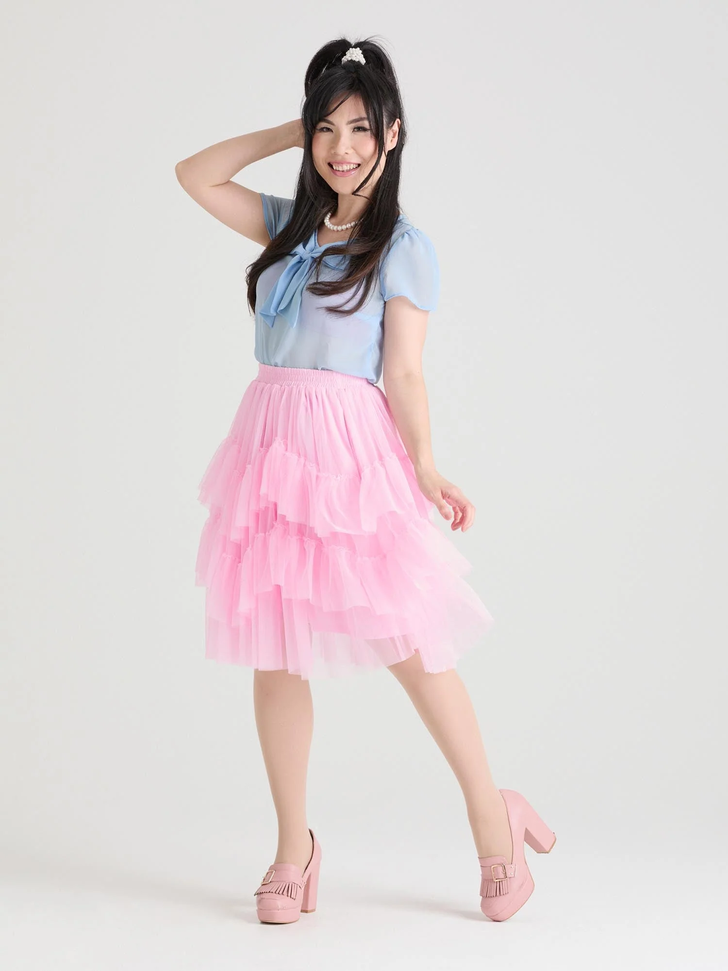 Mesh Skirt - Flushing Pink - Zenithce