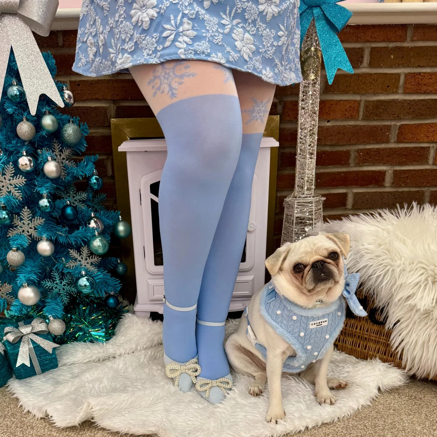 Christmas Tights - Snowflake Garter - Zenithce