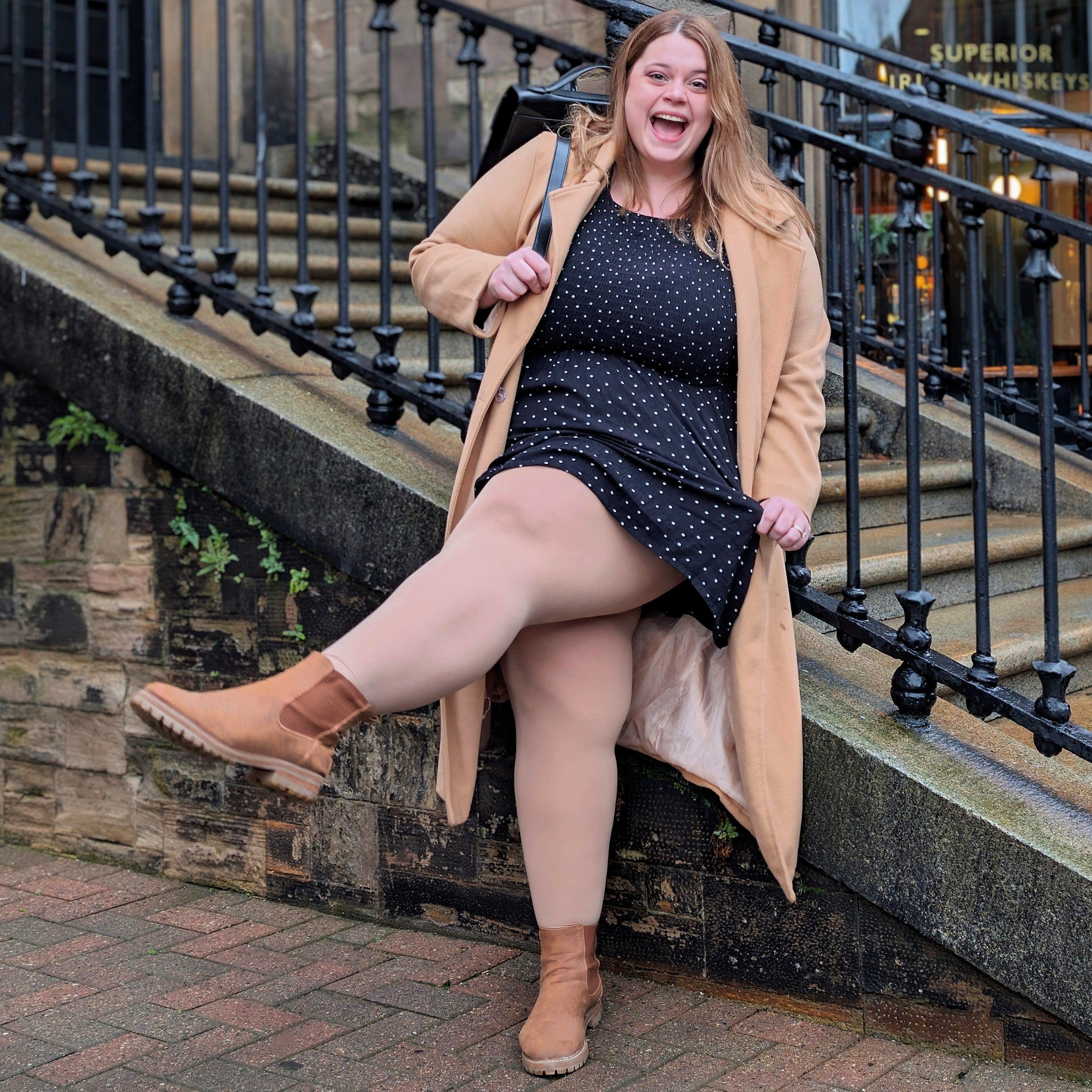 Huggy Light Compression Tights - Builders Tea - Zenithce