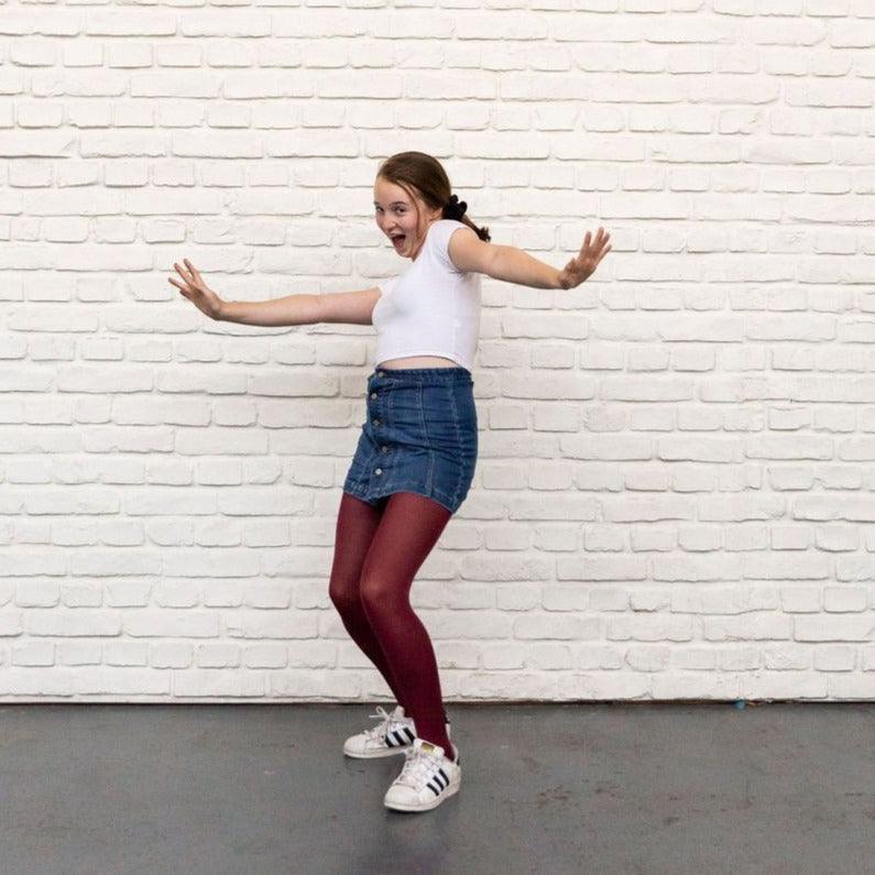Tween Tights - Burgundy - Zenithce