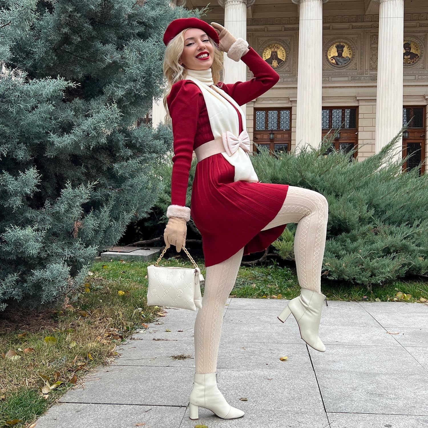 Grannies Cable Knit Wool Tights V2 - Oatmeal - Zenithce