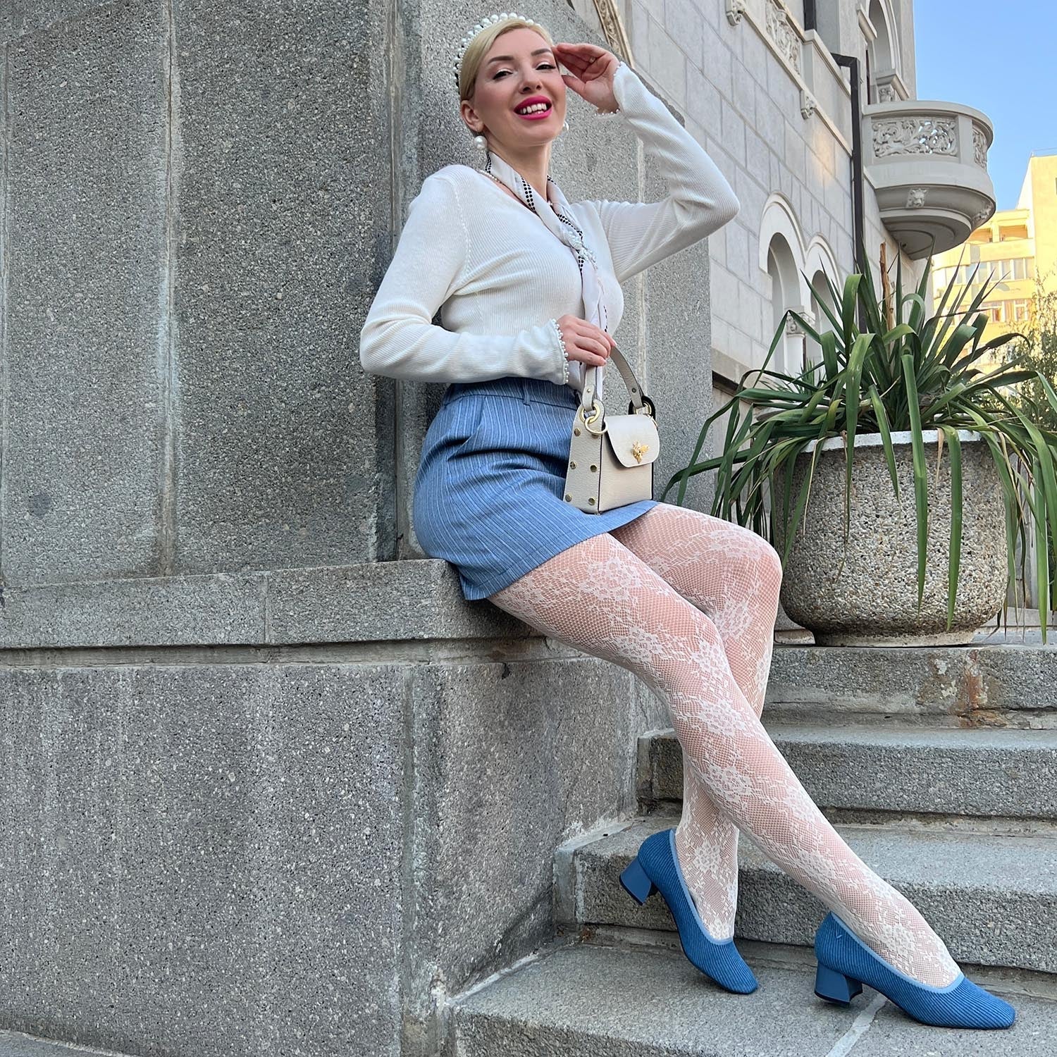 Hot Patootie Fishnets - Ivory - Zenithce