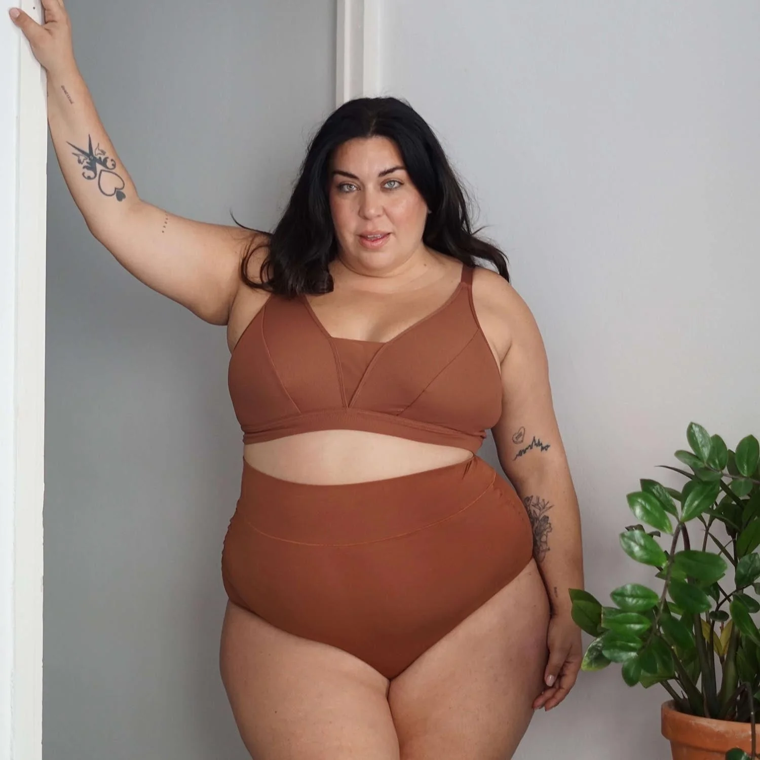 Organic Cotton Super High Waist Knickers - Root Beer - Zenithce