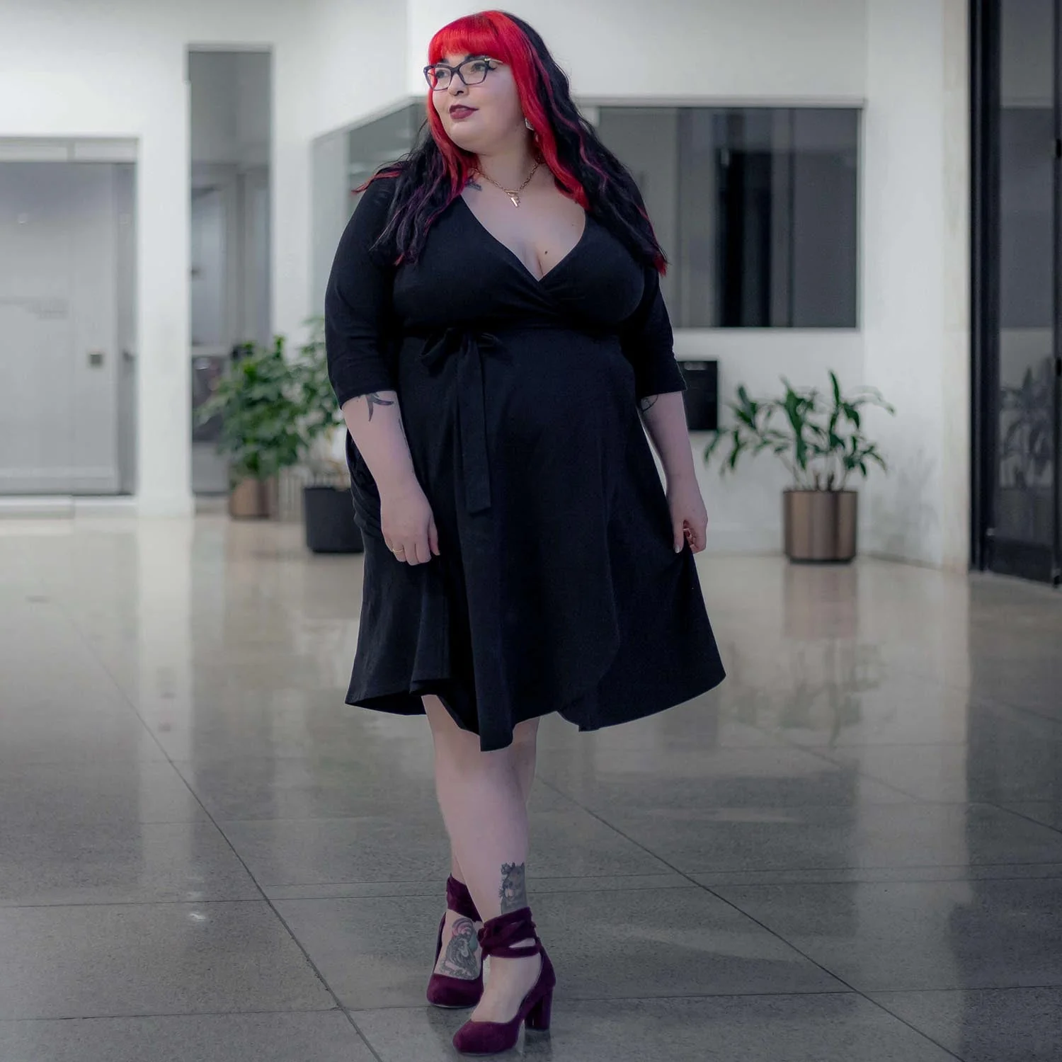 Wrap Dress - Black - Zenithce