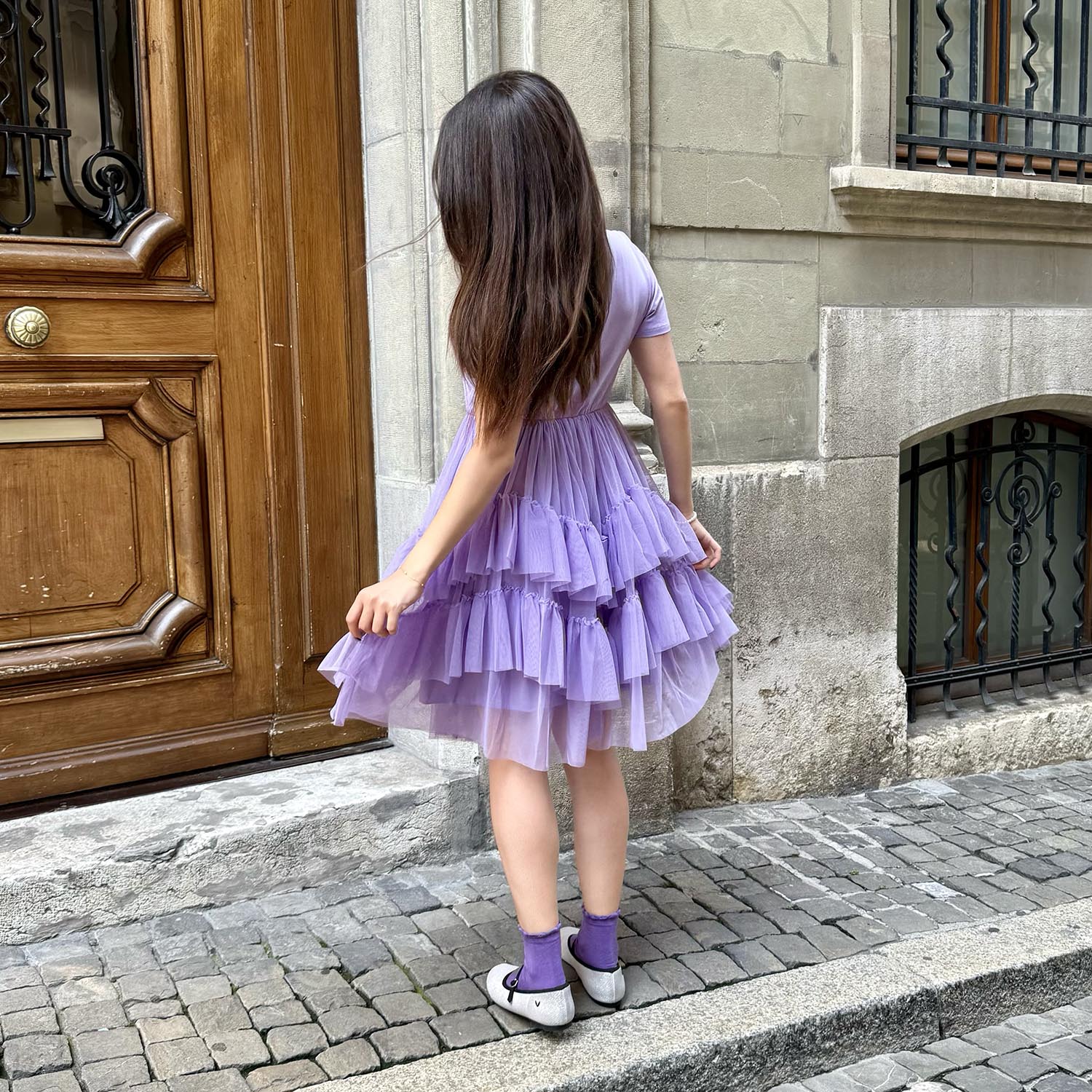 Tee Mesh Dress - Lavender Fields - Zenithce