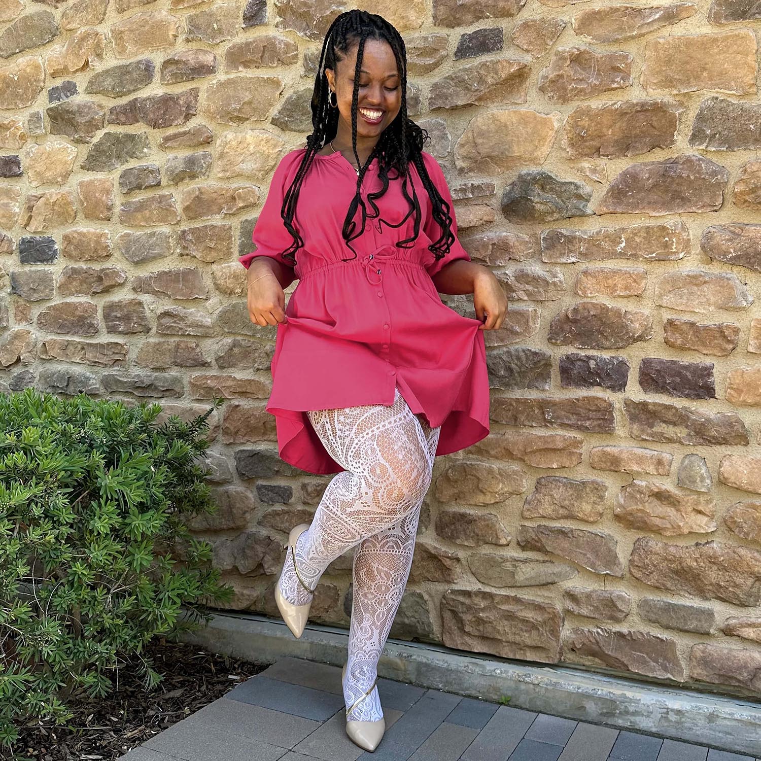 Botanical Fishnets - White - Zenithce