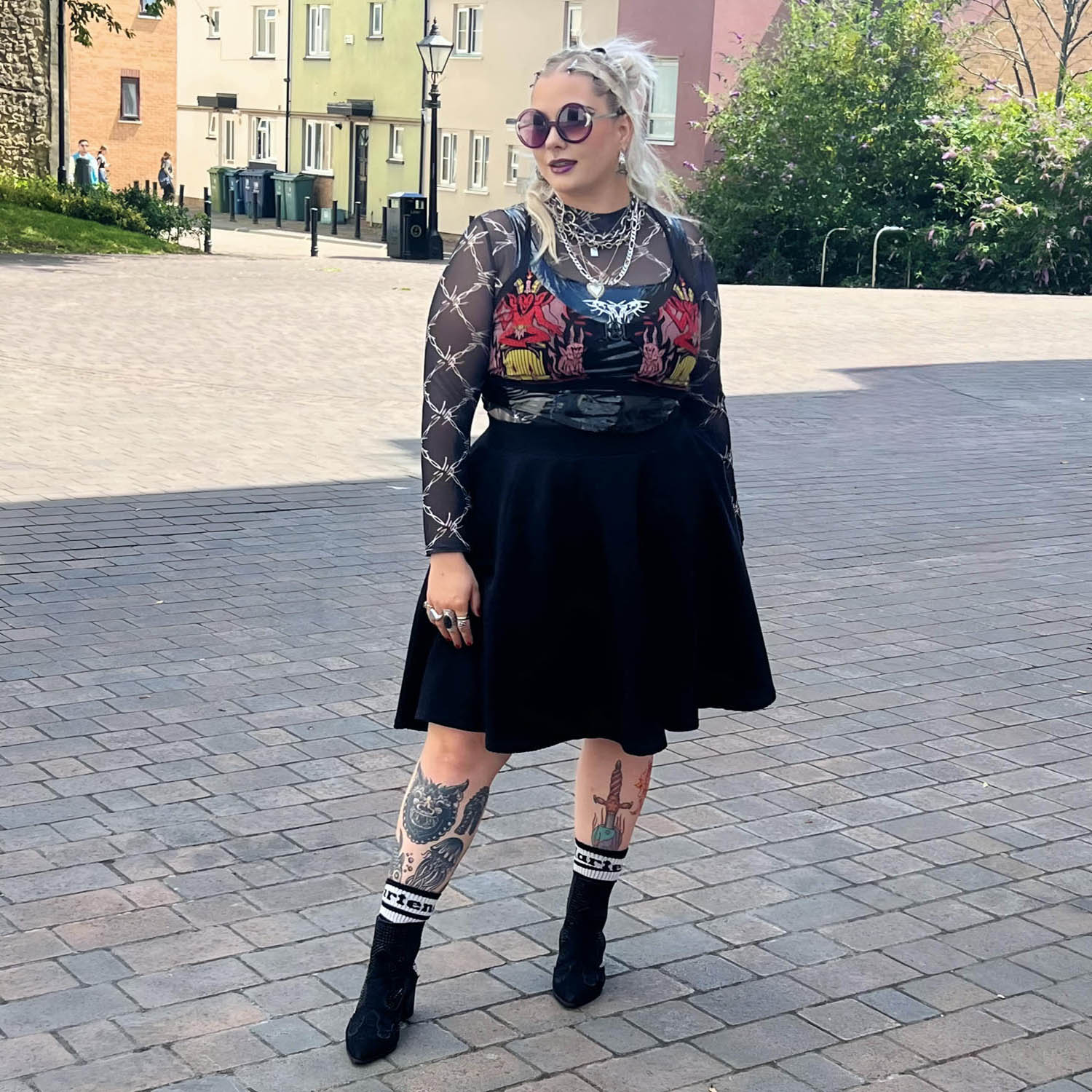 Ottoman Flare Skirt - Black - Zenithce