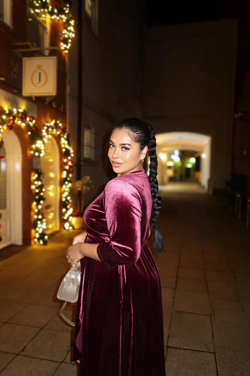 Velvet Wrap Dress - Cherry - Zenithce