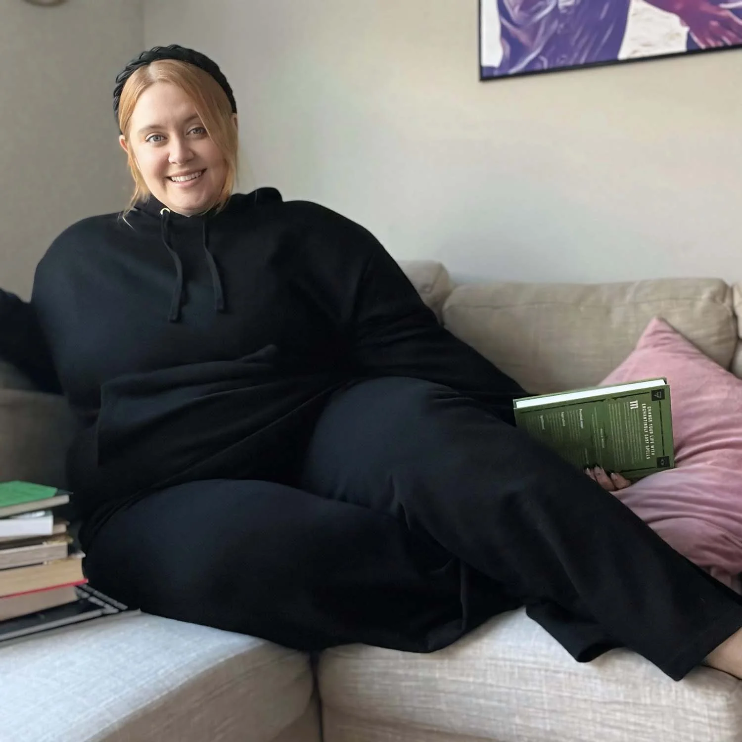 Organic Cotton Wide Leg Joggers - Black - Zenithce