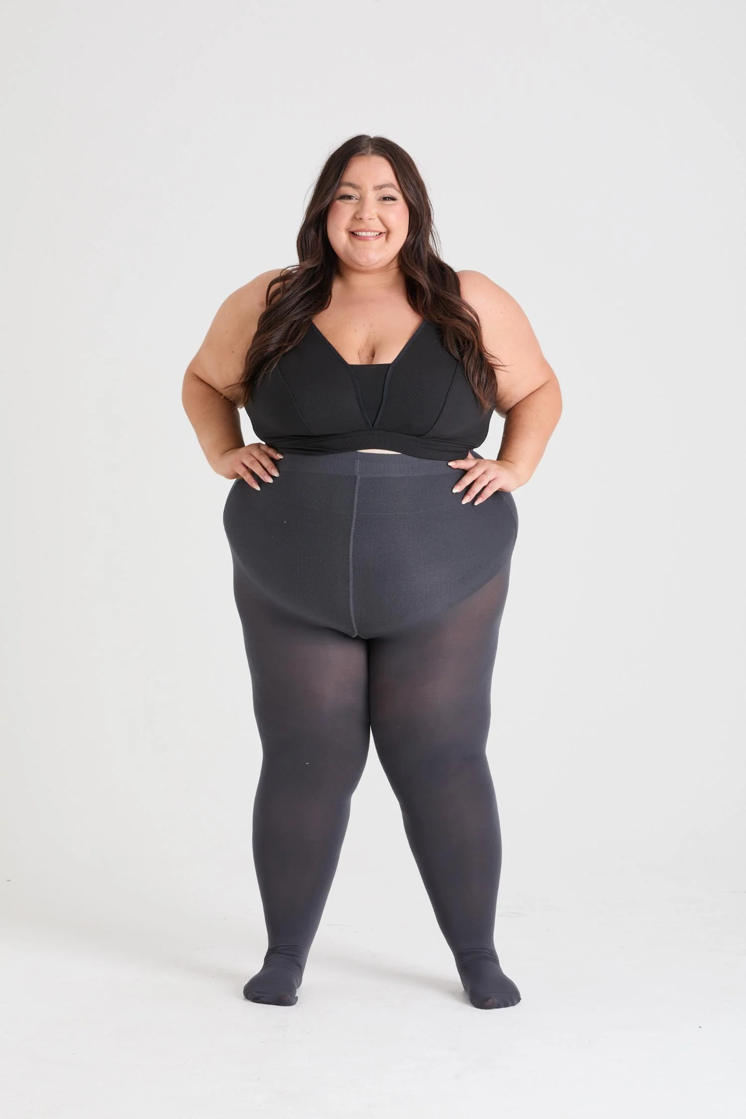 80 Denier Castor Oil Tights - Slate - Zenithce