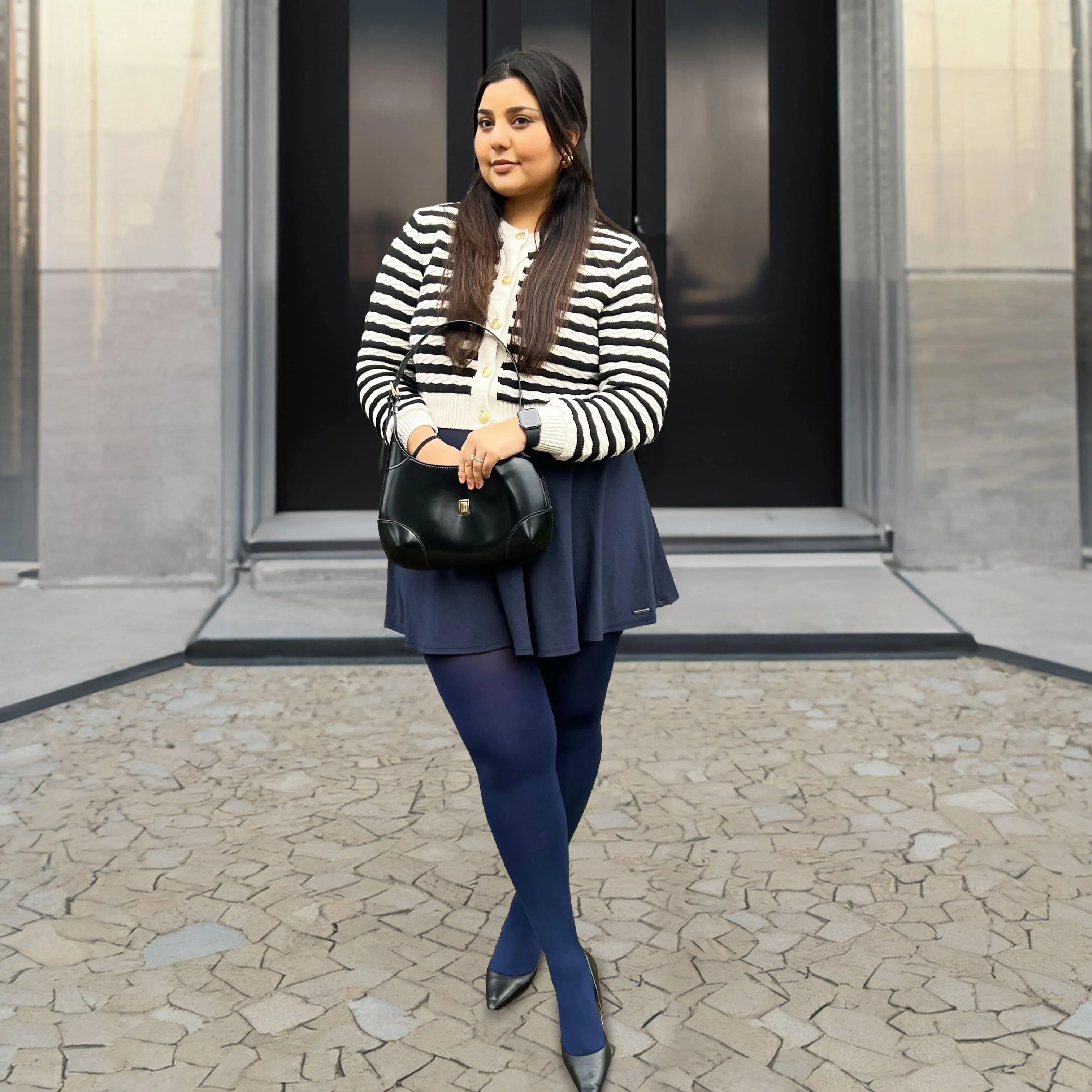 Huggy Light Compression Tights - Navy - Zenithce