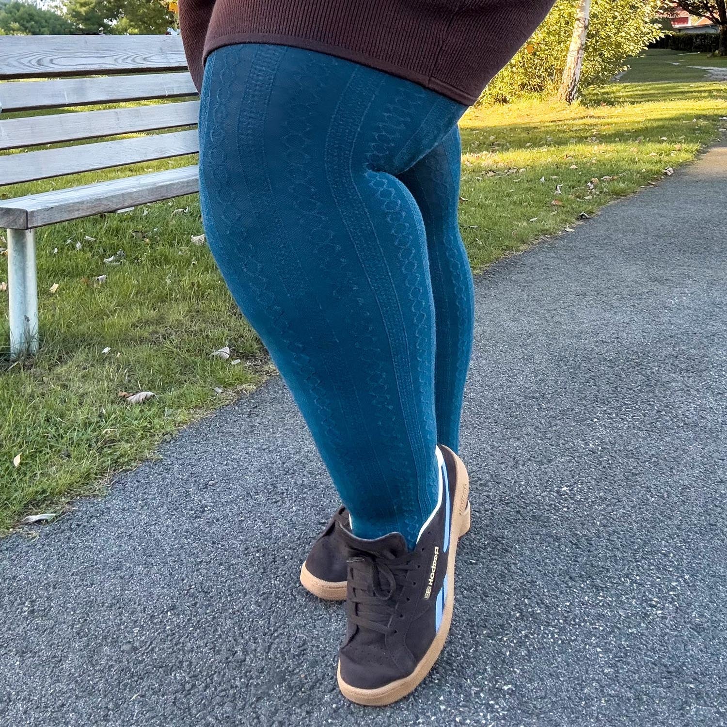 Grannies Cable Knit Wool Tights V2 - Bone China - Zenithce