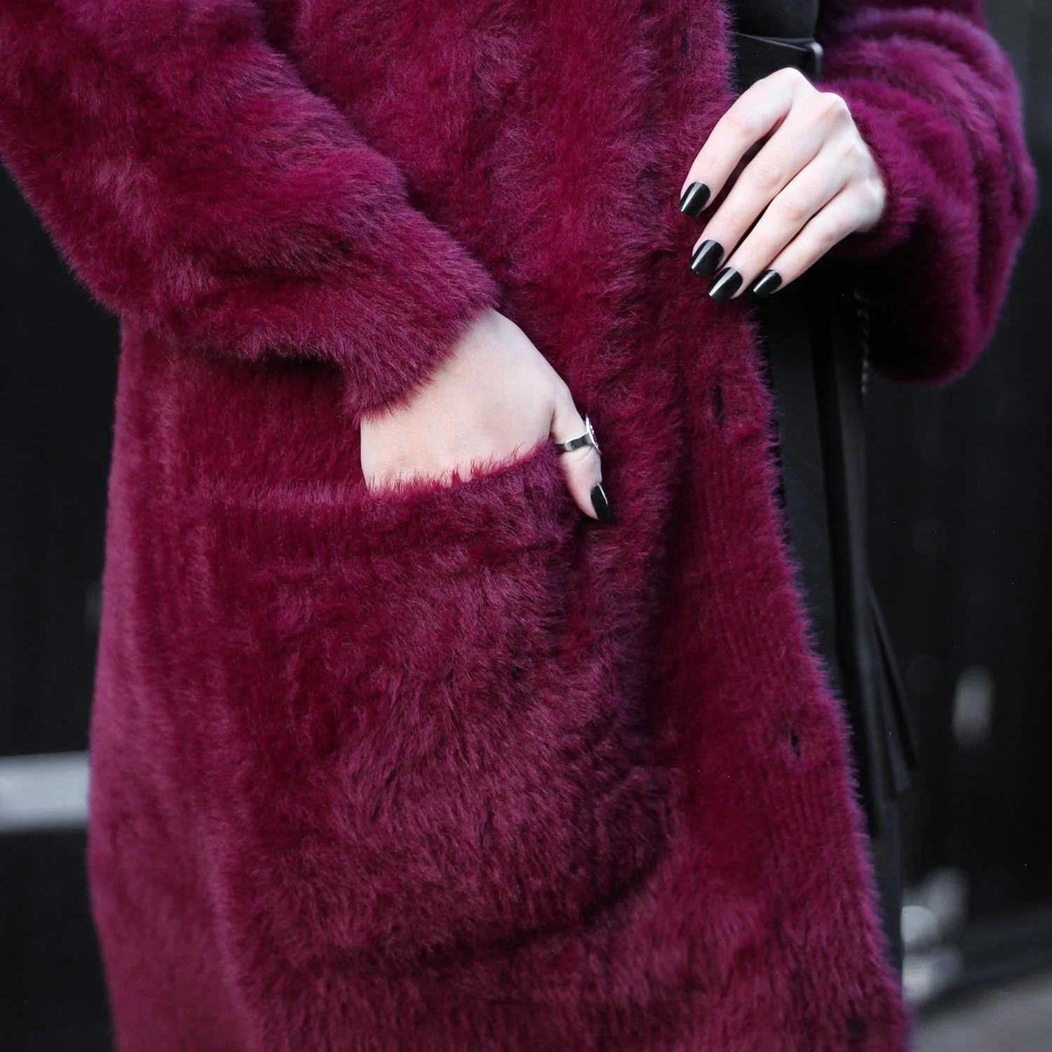 Fluffy Cardigan - Cherry - Zenithce