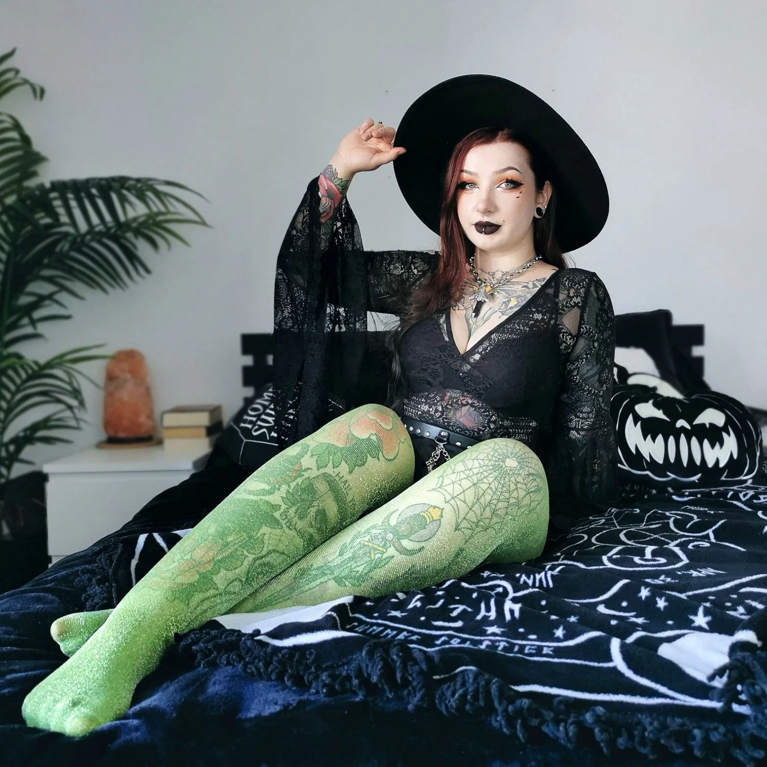 Lux Sparkle Tights - Peas - Zenithce