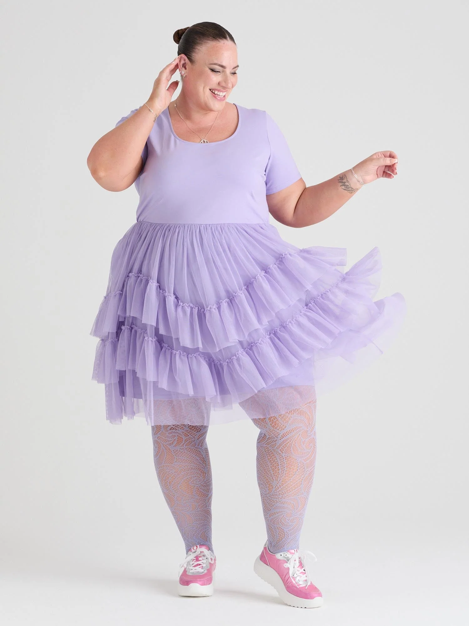 Tee Mesh Dress - Lavender Fields - Zenithce