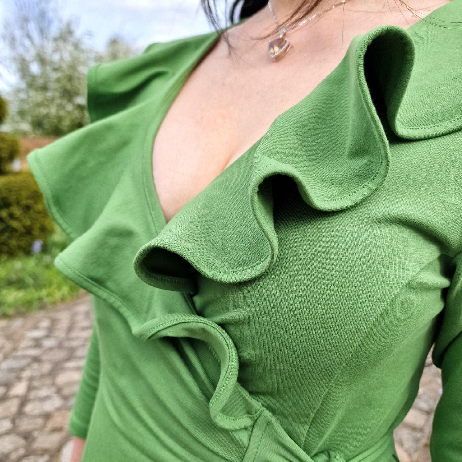 Frill Wrap Dress - Meadow - Zenithce