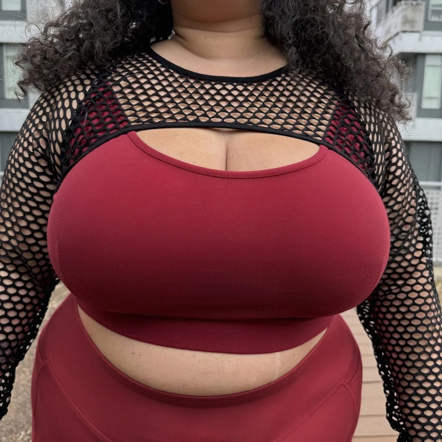 Fishnet Top - Alanis - Wine - Zenithce