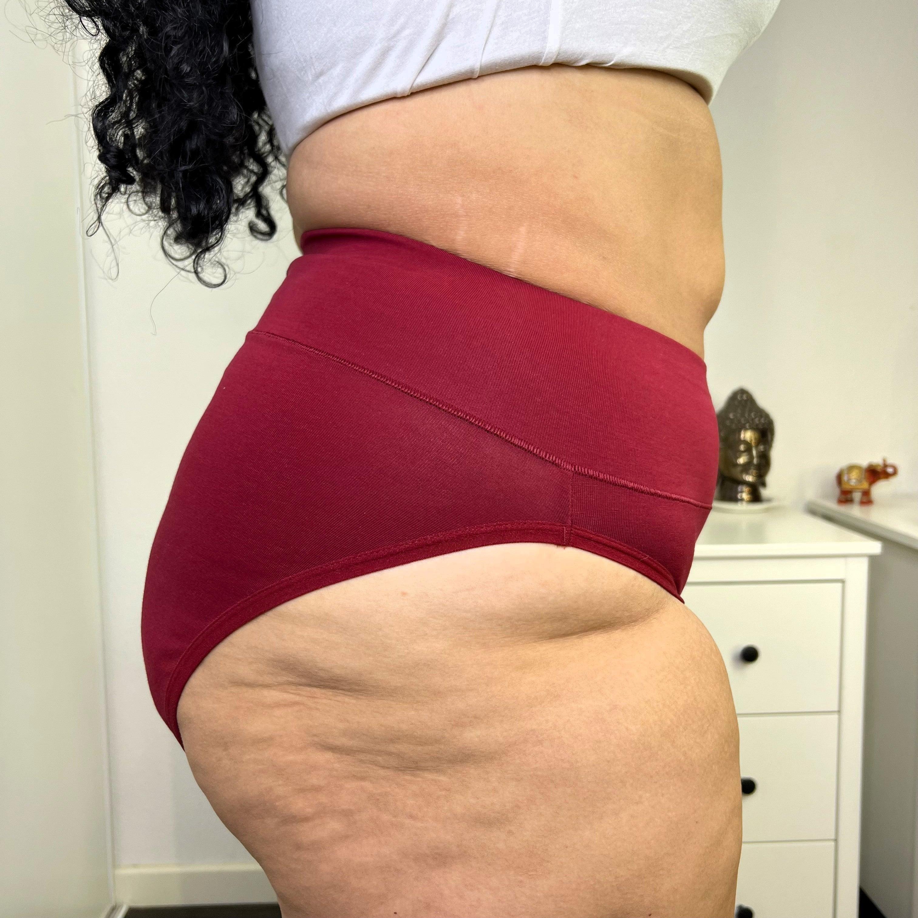 Organic Cotton Super High Leg Knickers - Blood red - Zenithce