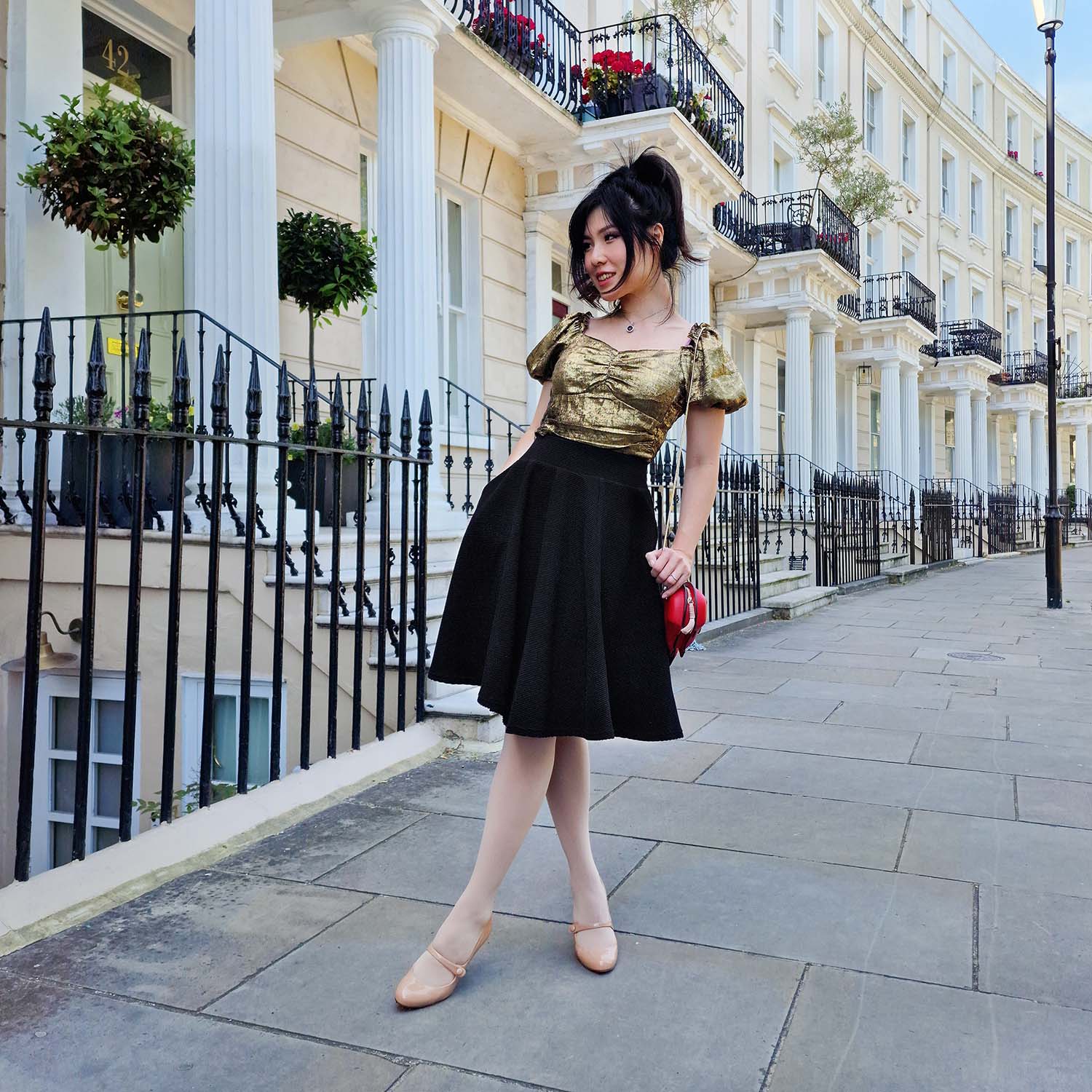 Ottoman Flare Skirt - Black - Zenithce