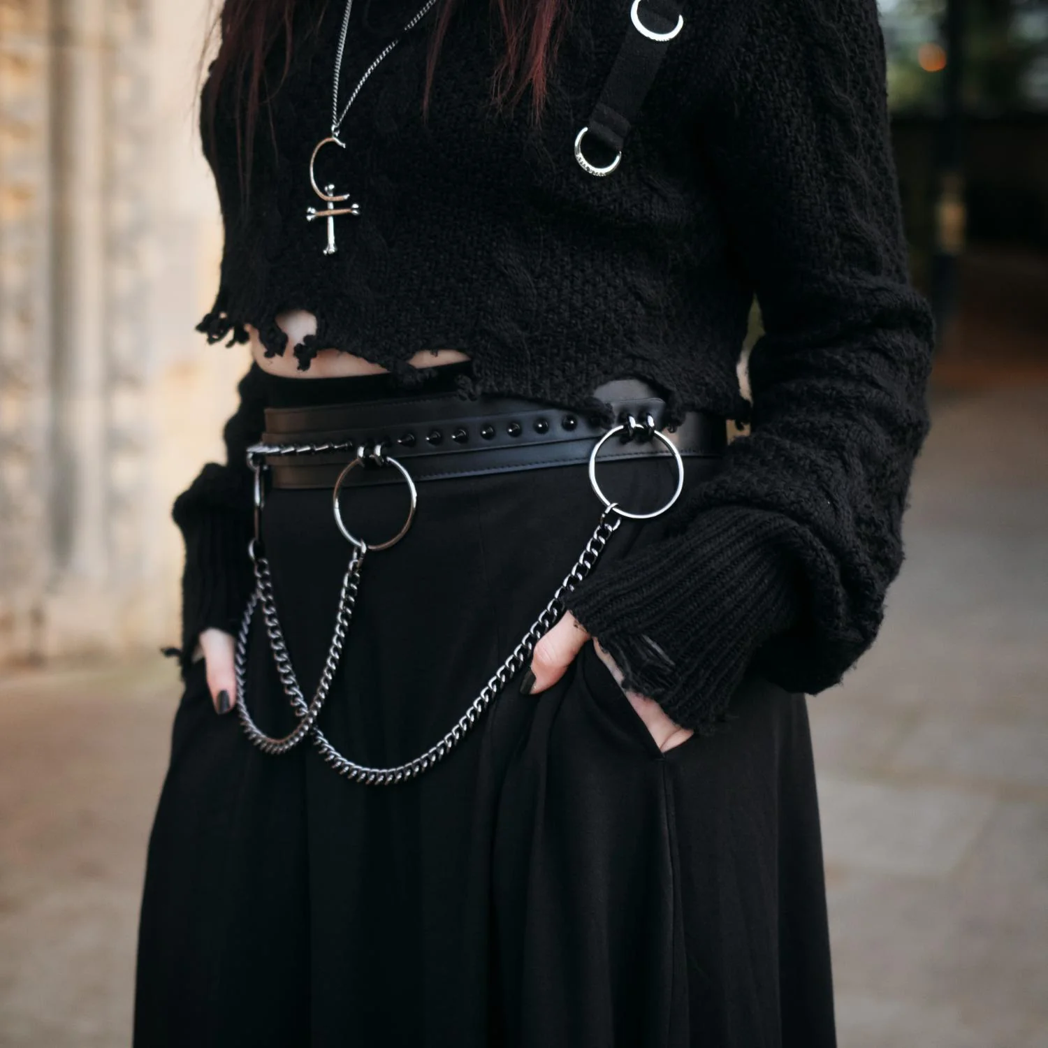 Jersey A-Line Maxi Skirt - Black - Zenithce