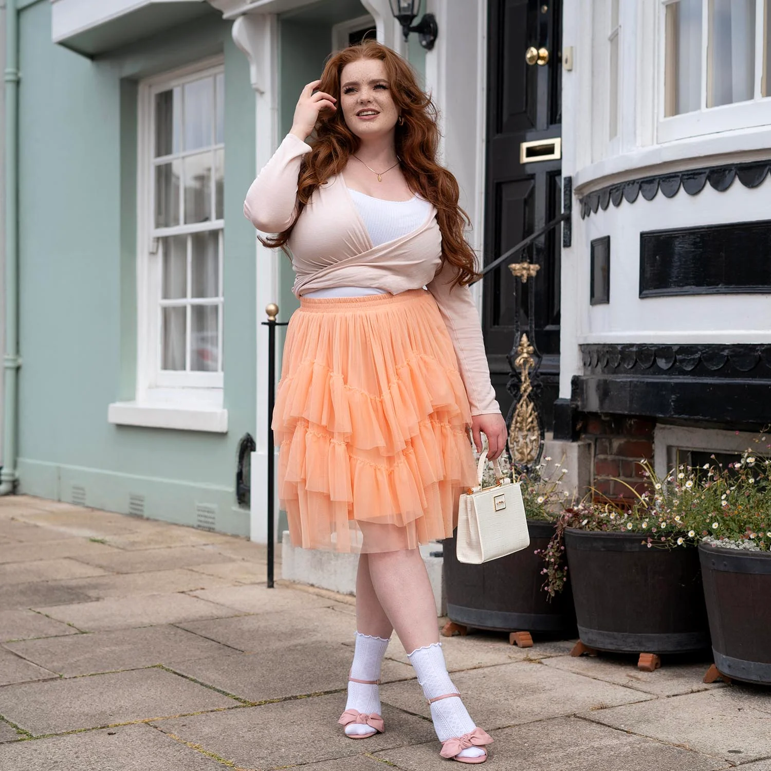 Mesh Skirt - Peach Mousse - Zenithce