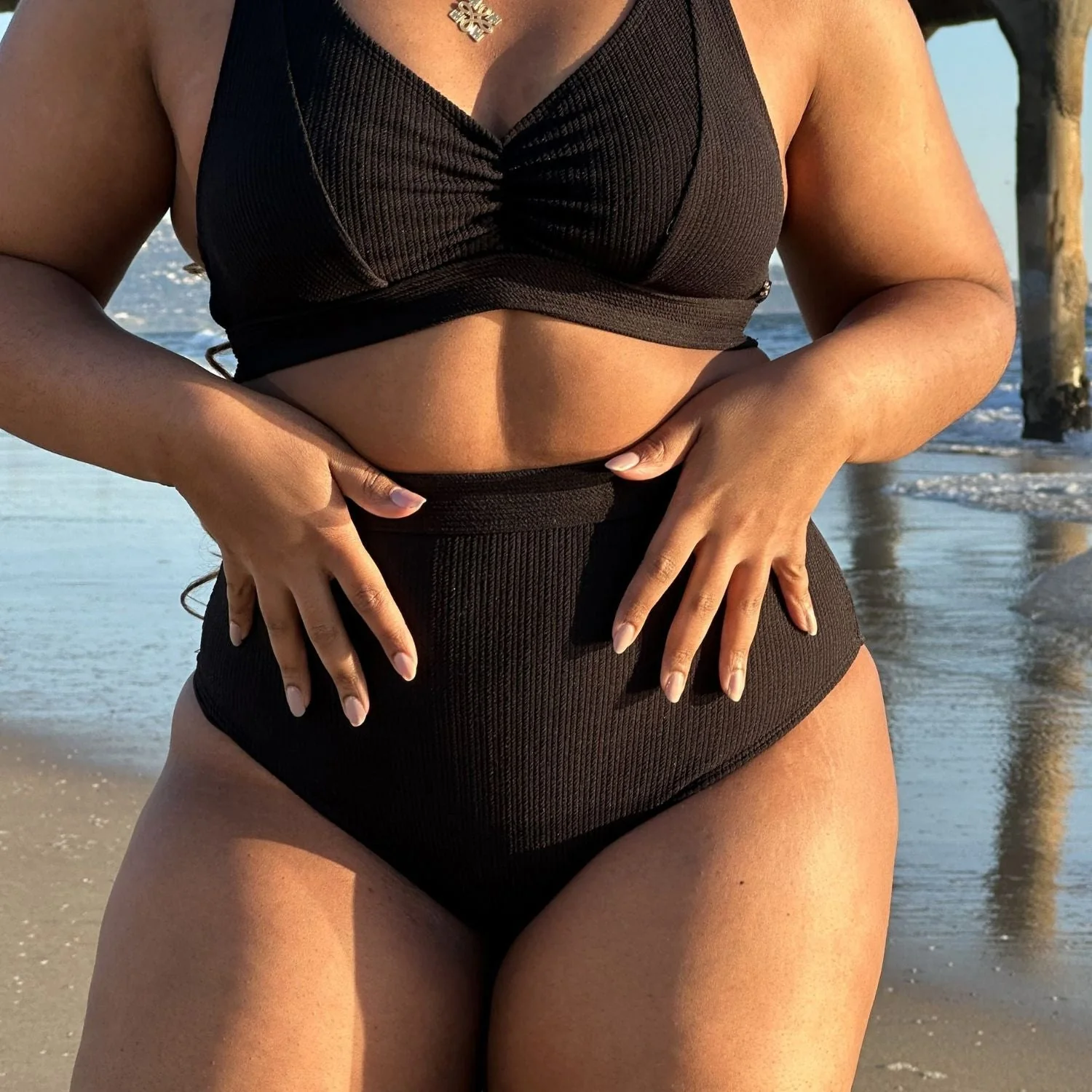 Tidelands Bikini Top - Black - Zenithce