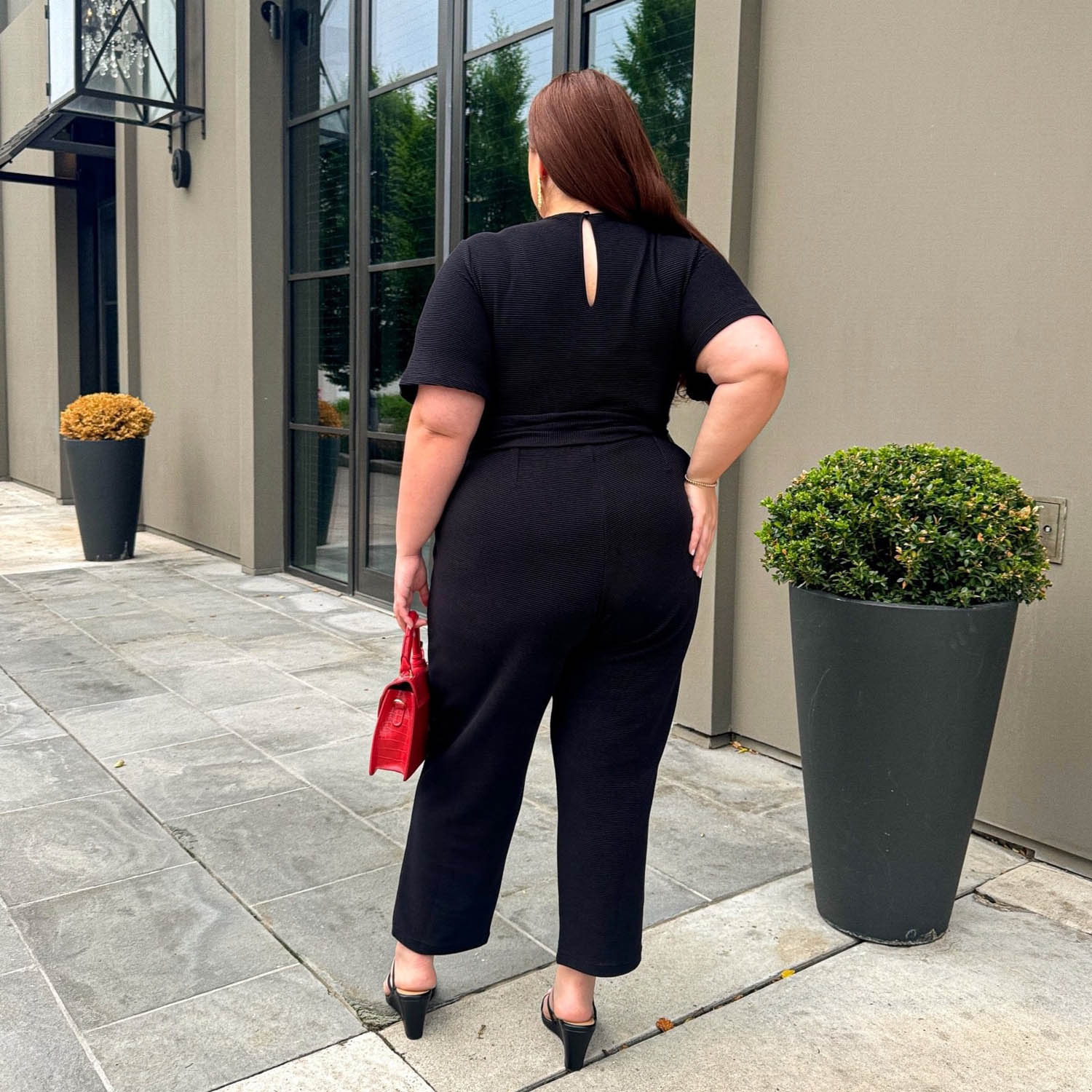 Ottoman Wrap Jumpsuit - Black - Zenithce