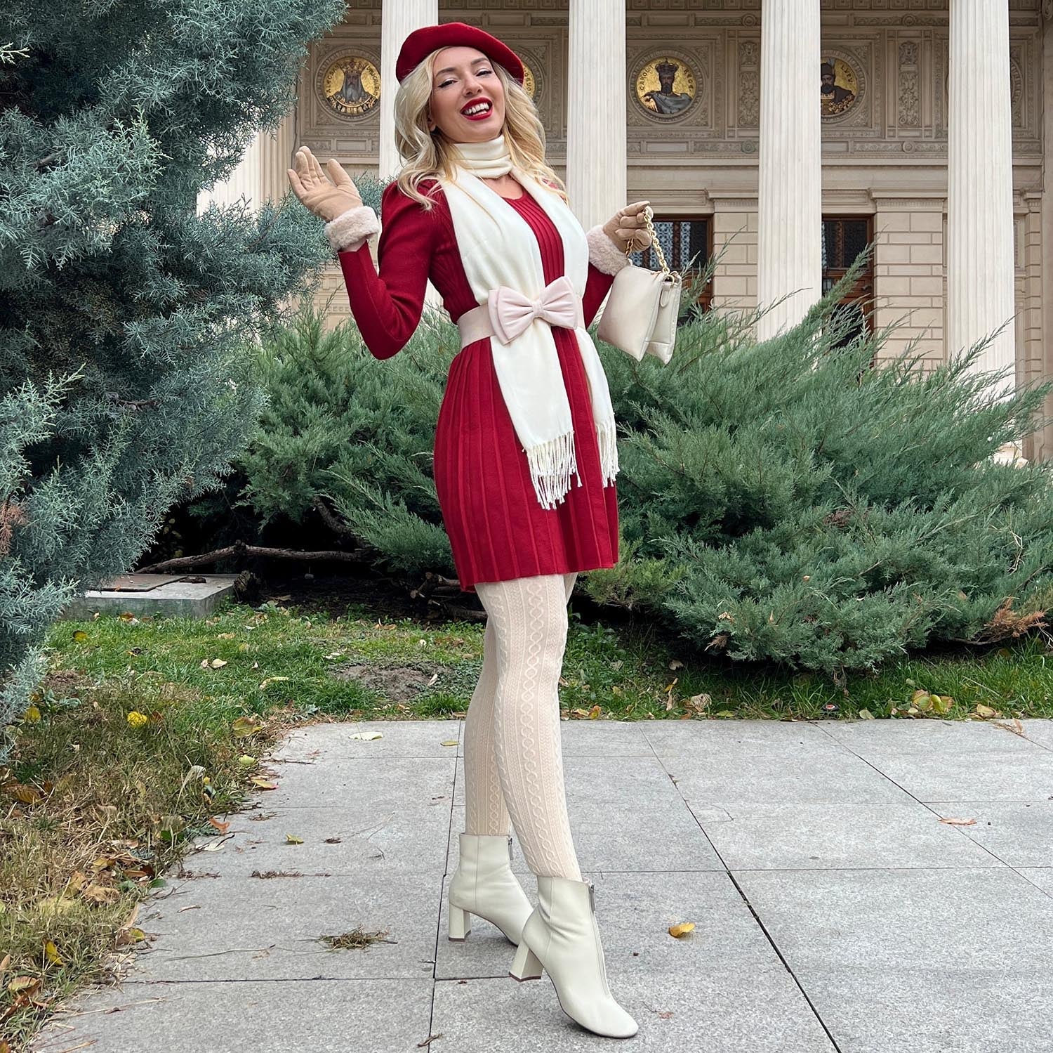 Grannies Cable Knit Wool Tights V2 - Oatmeal - Zenithce