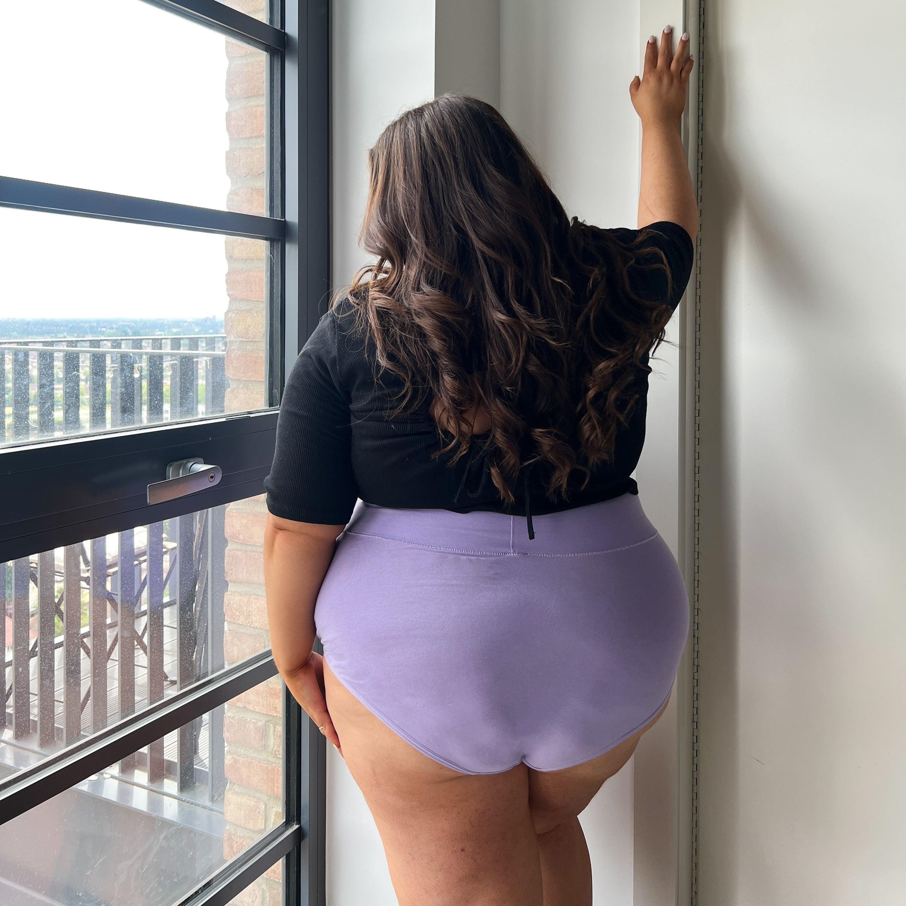 Organic Cotton Super High Waist Knickers - Cassis de Violet - Zenithce