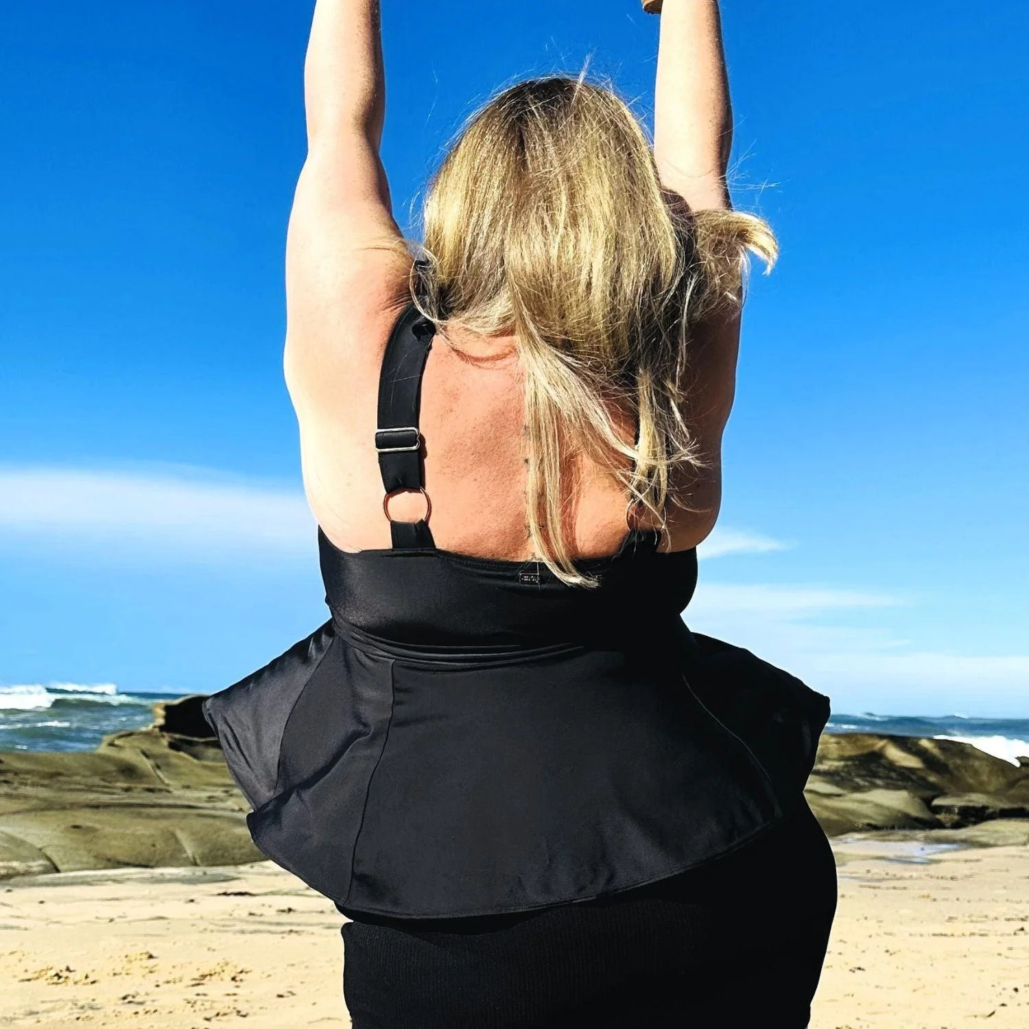 Beam Me Up Tankini Top - Black - Zenithce