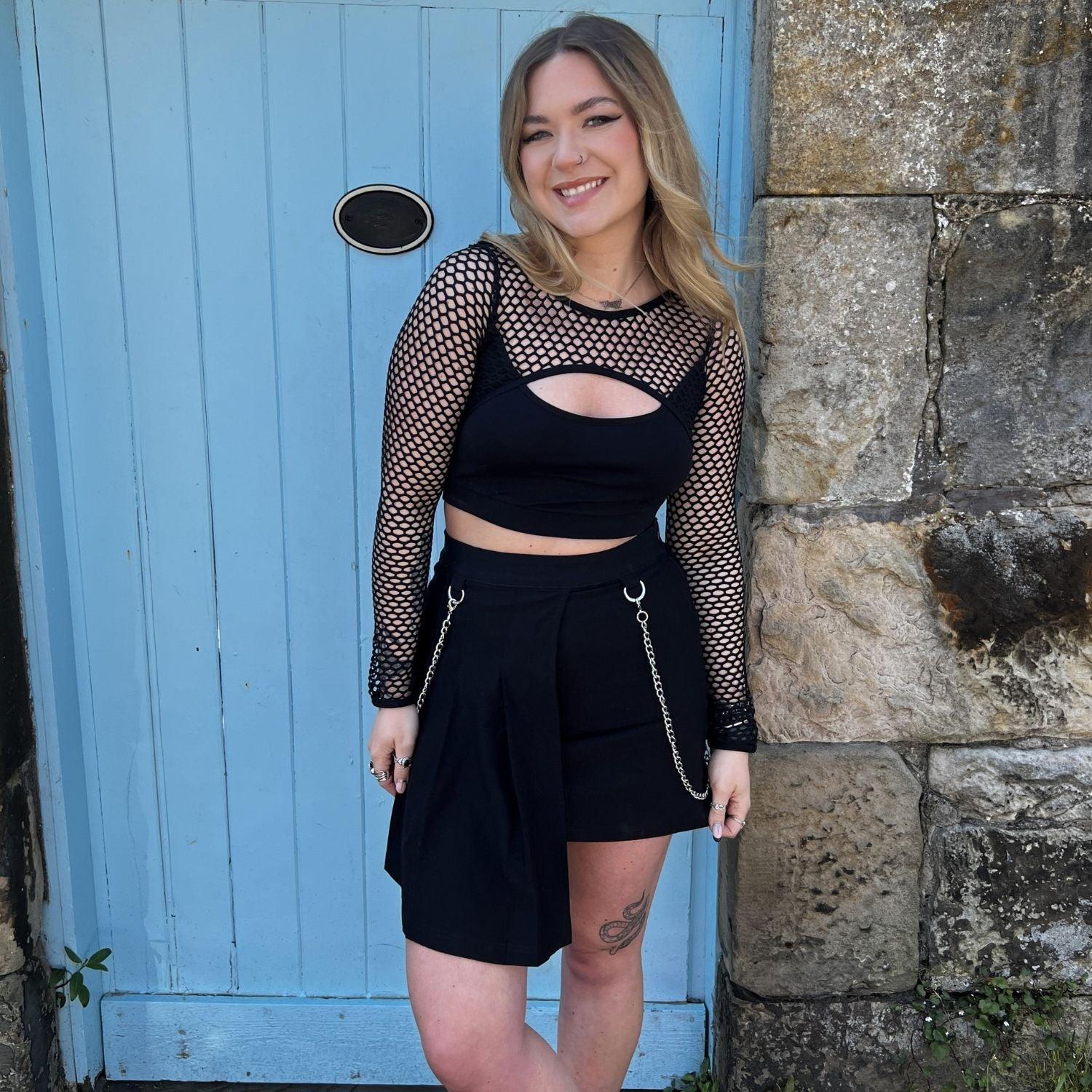 Fishnet Top - Alanis - Black - Zenithce