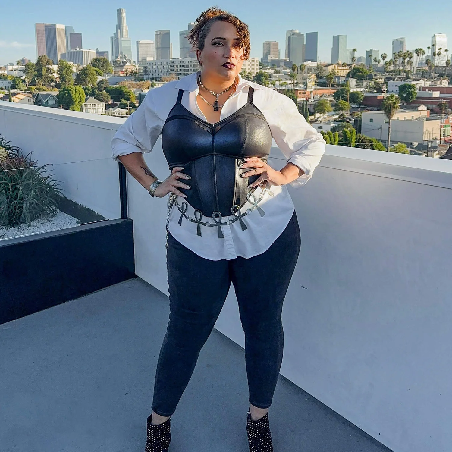 Siren Faux Leather Bustier - Zenithce