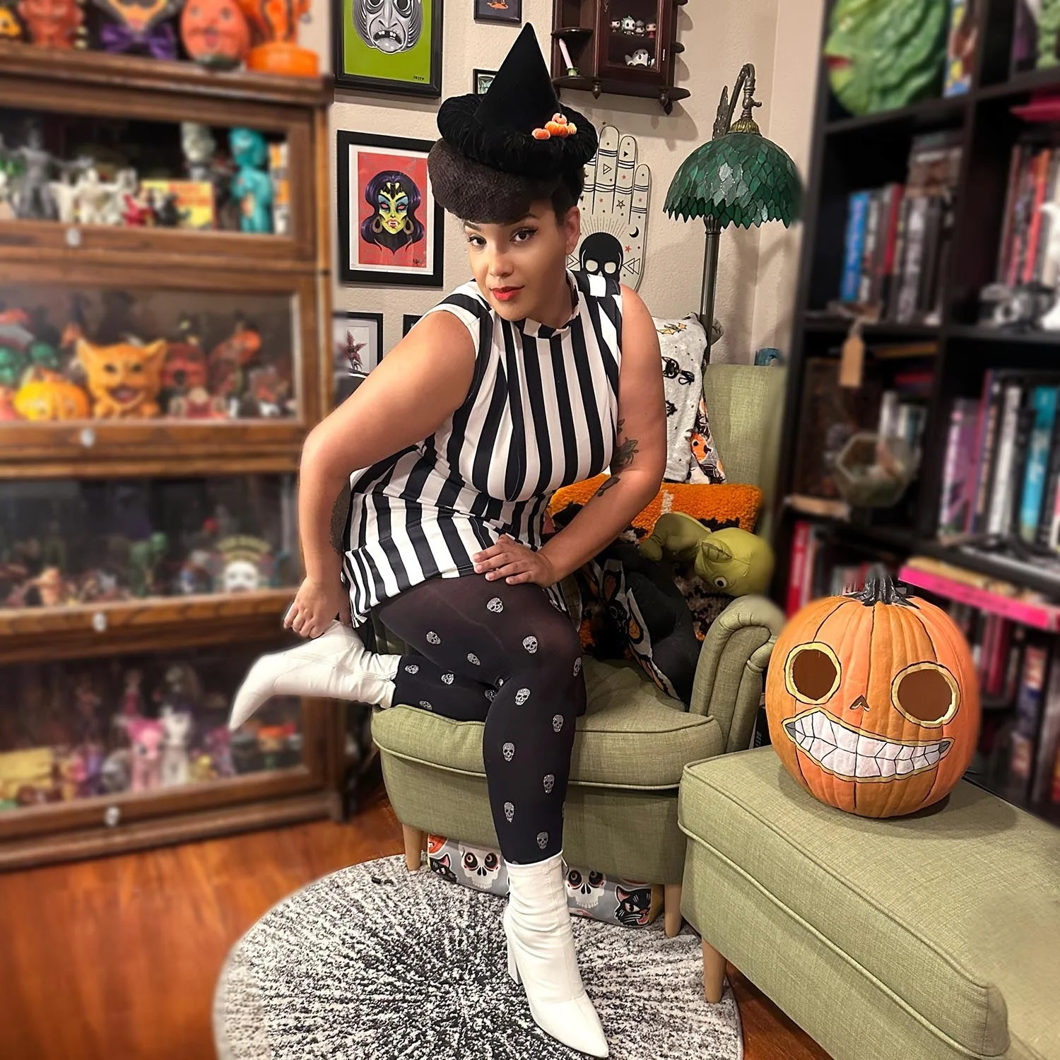 Pattern Tights - Sparkle Skulls - Zenithce