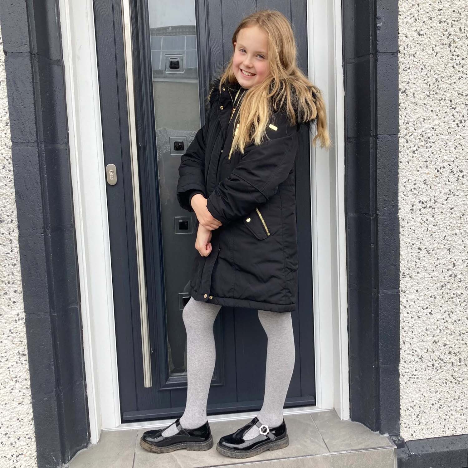 Kids Cotton Tights - Marl Grey - Zenithce