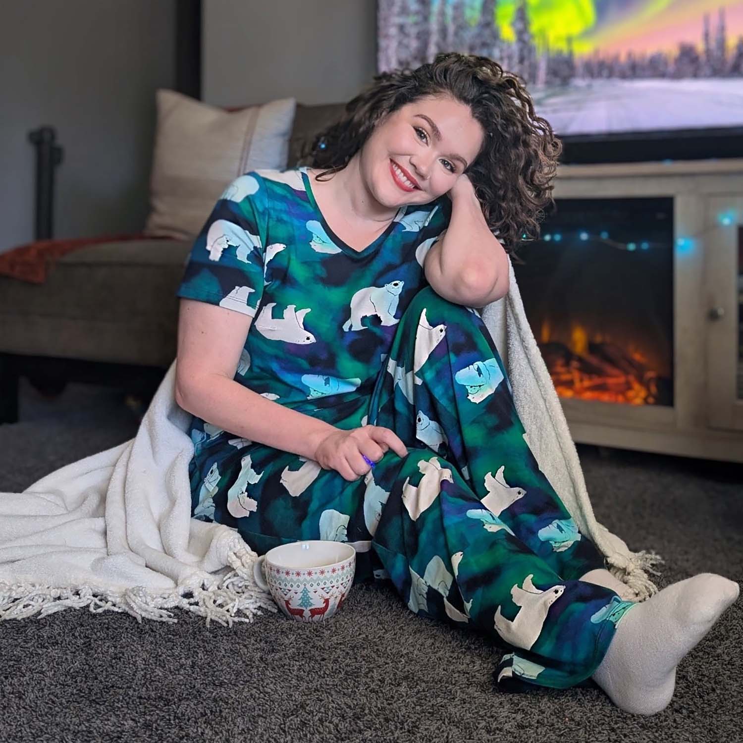 Organic Cotton PJ Bottoms - Polar Bears - Zenithce