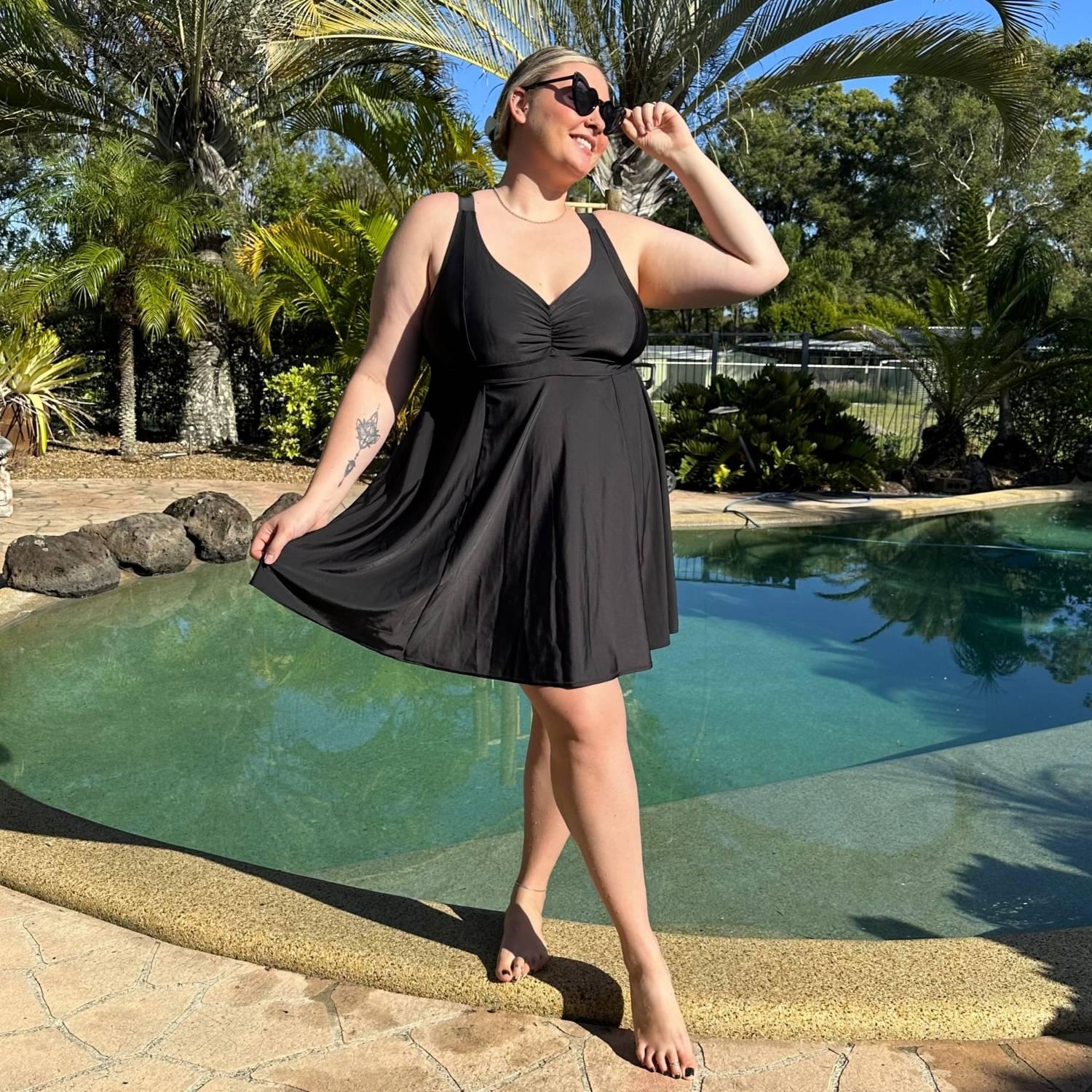 There Can Be Only One Swim Dress - Black - Zenithce
