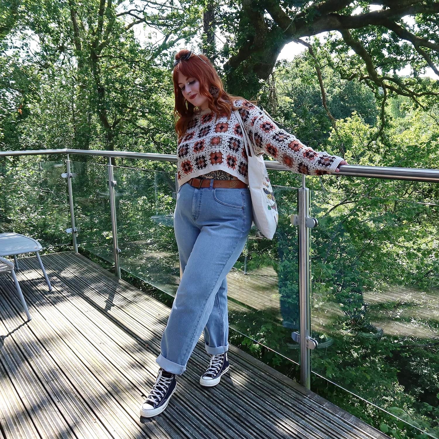 Organic Mom Jeans - Aegean - Zenithce