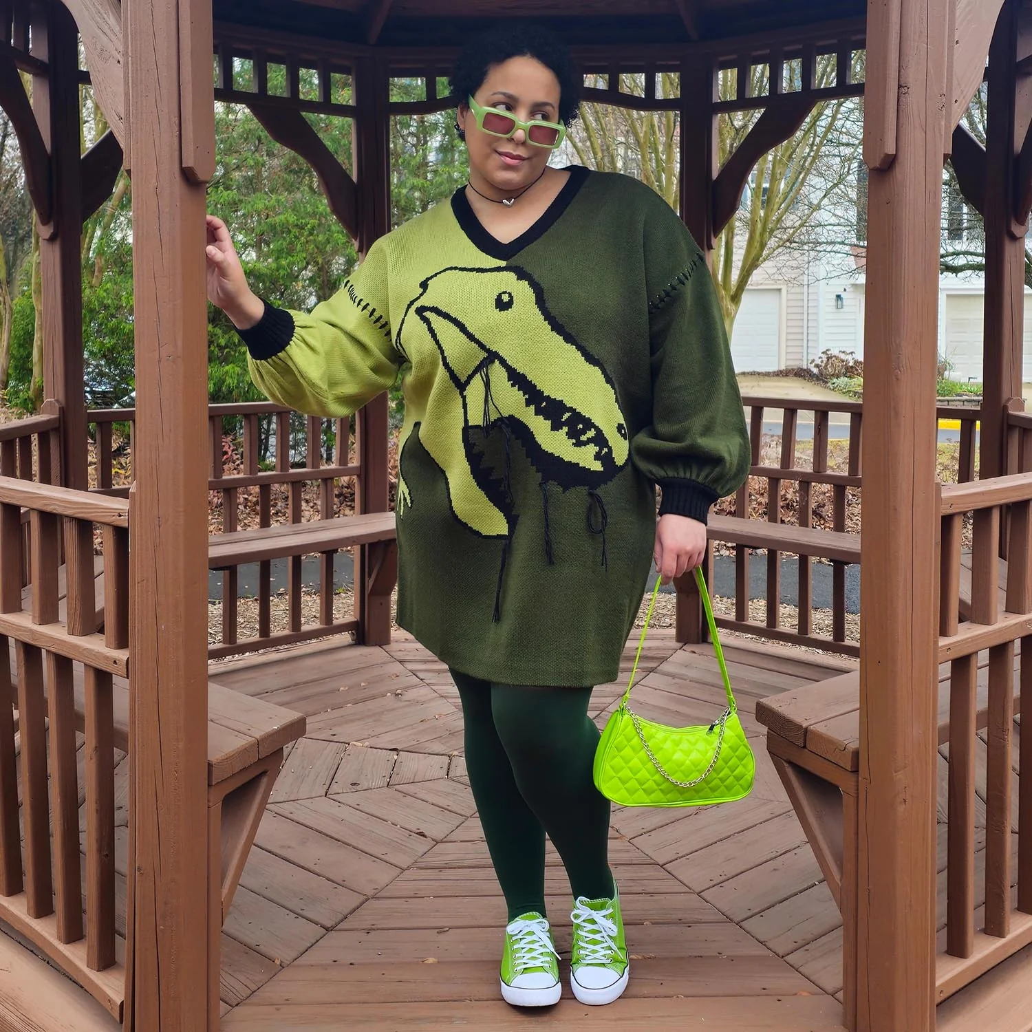 Dinosaur Jumper Dress - Rex - Zenithce