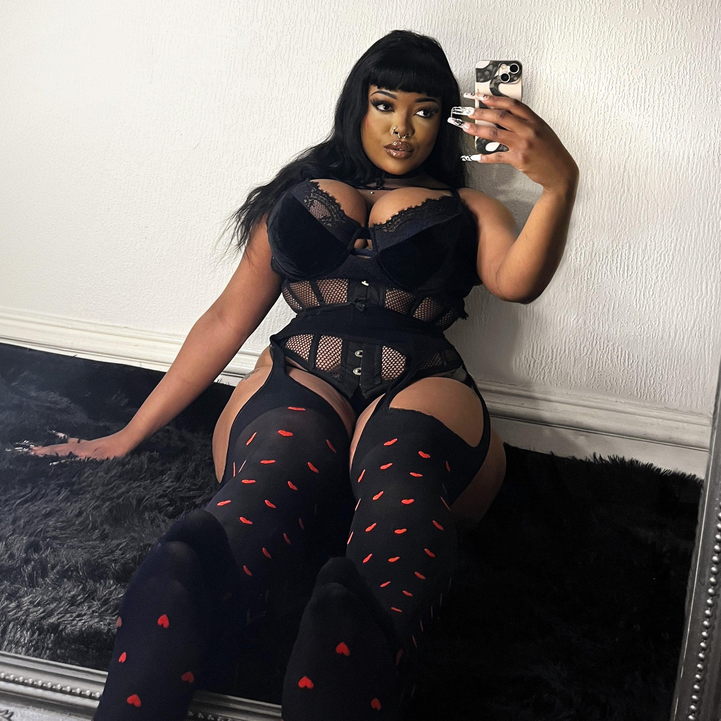 Sheer Mock Garter - Love Me - Zenithce