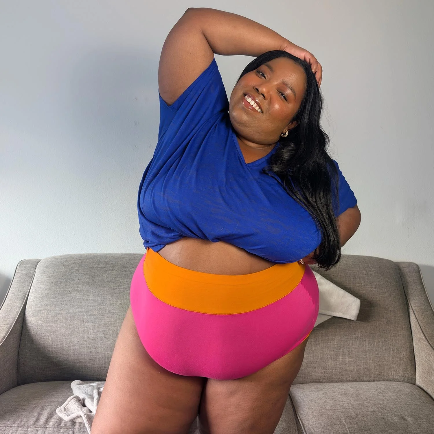 Organic Cotton Super High Waist Duo Knickers - Barbara & Papaya - Zenithce