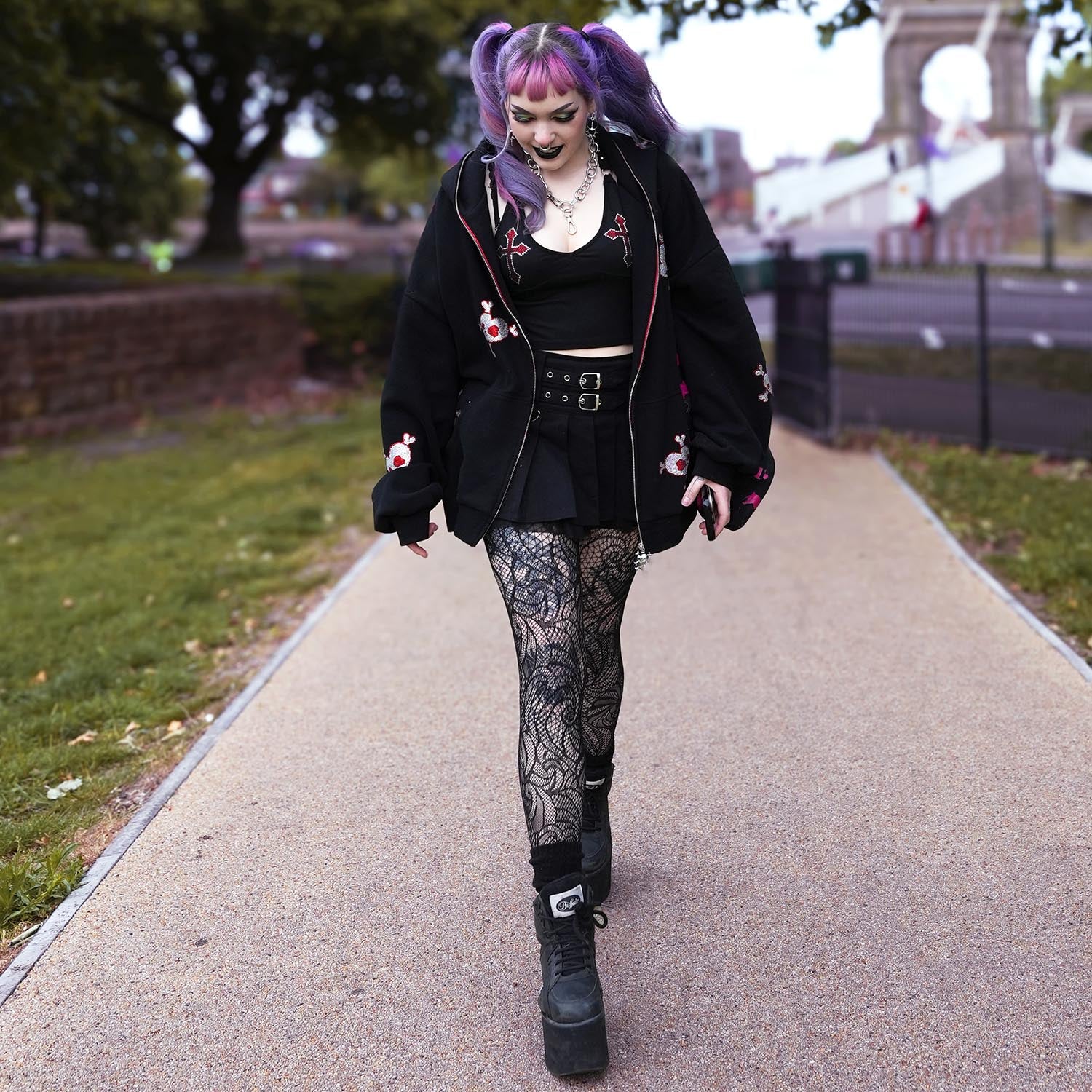 Thighs The Limit Fishnets - Timewarp - Black - Zenithce