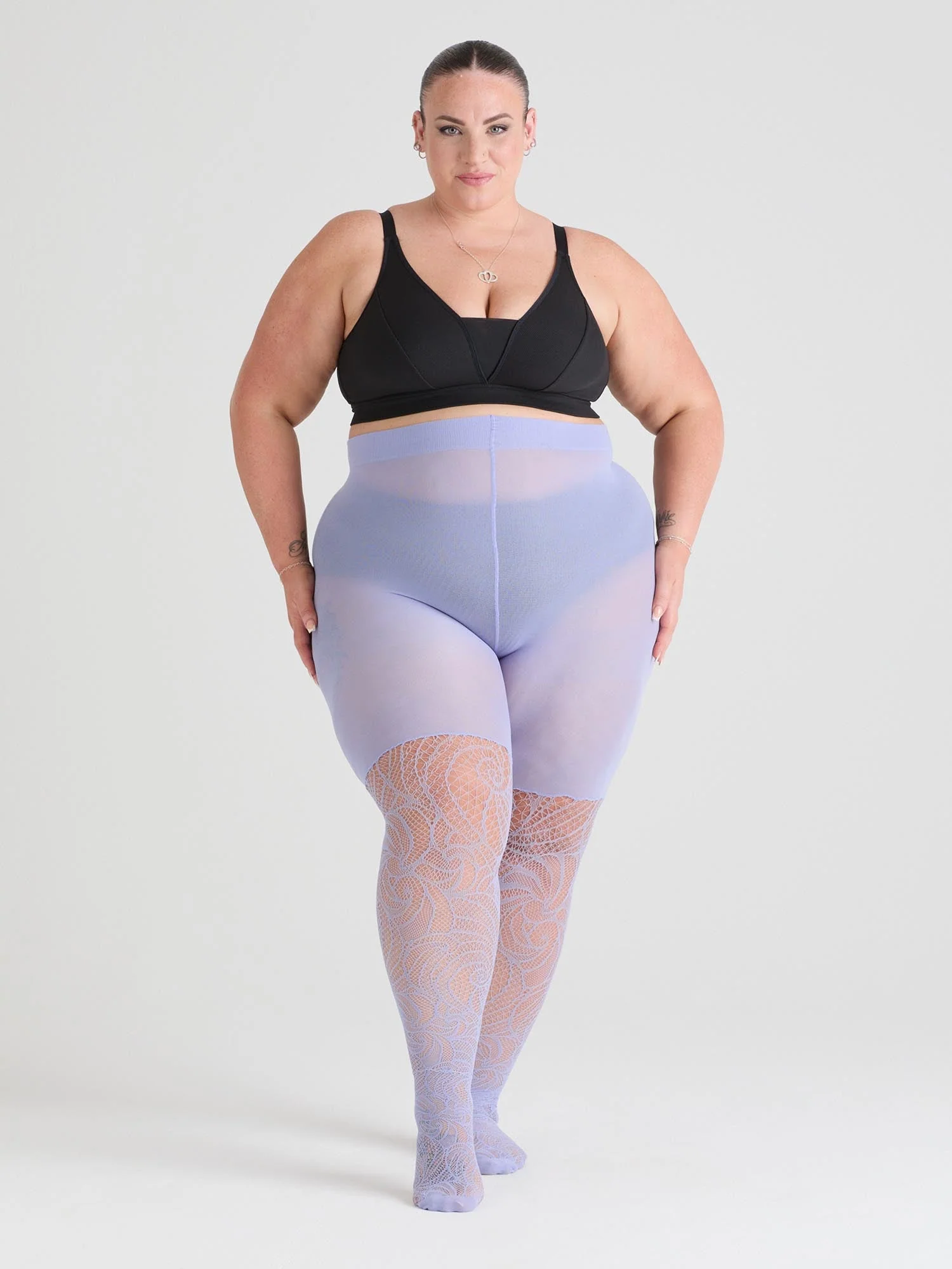 Thighs the Limit Fishnets - Timewarp - Periwinkle - Zenithce