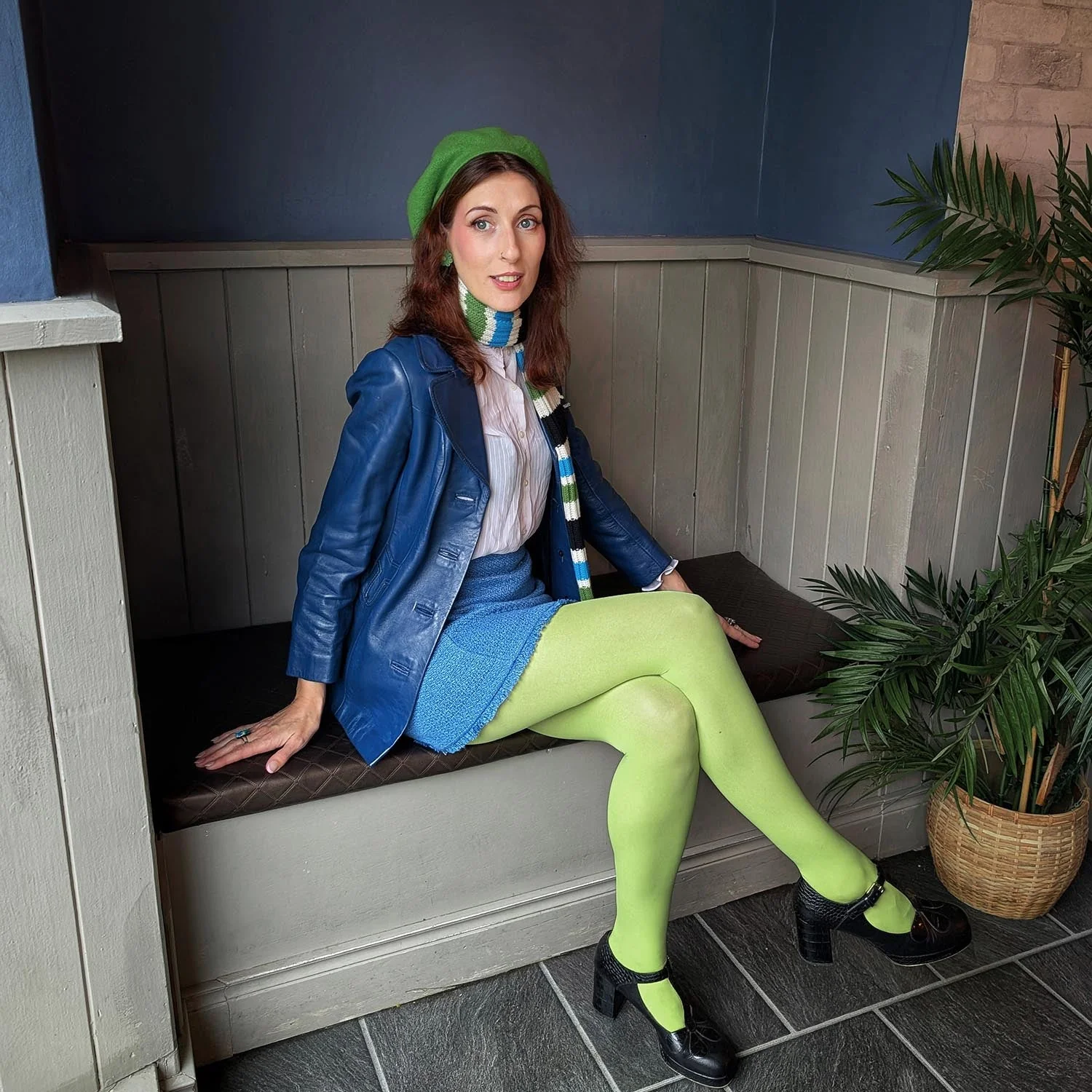 80 Denier Tights - Granny Smith - Zenithce