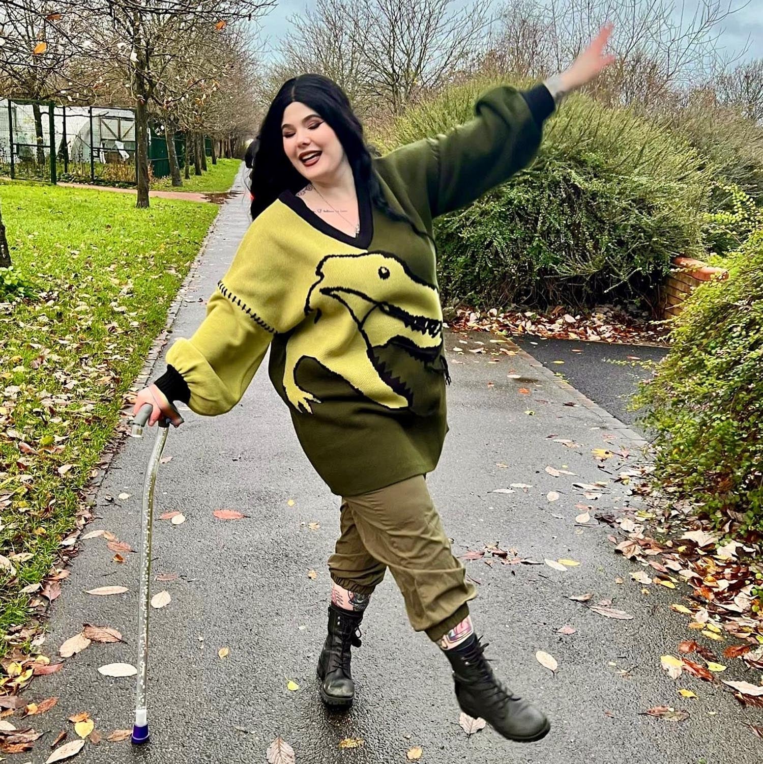 Dinosaur Jumper Dress - Rex - Zenithce