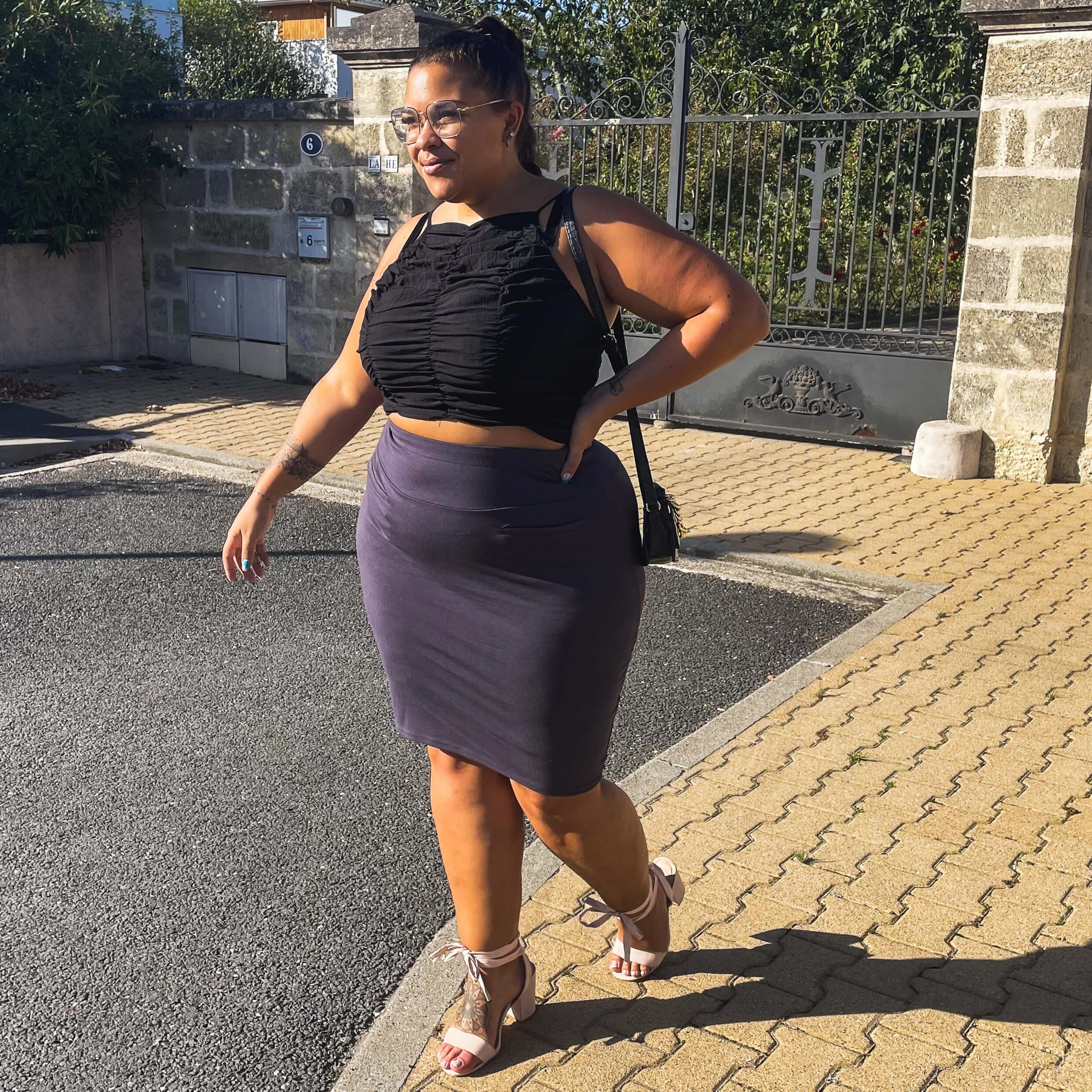 Pencil Skirt - Slate Grey - Zenithce