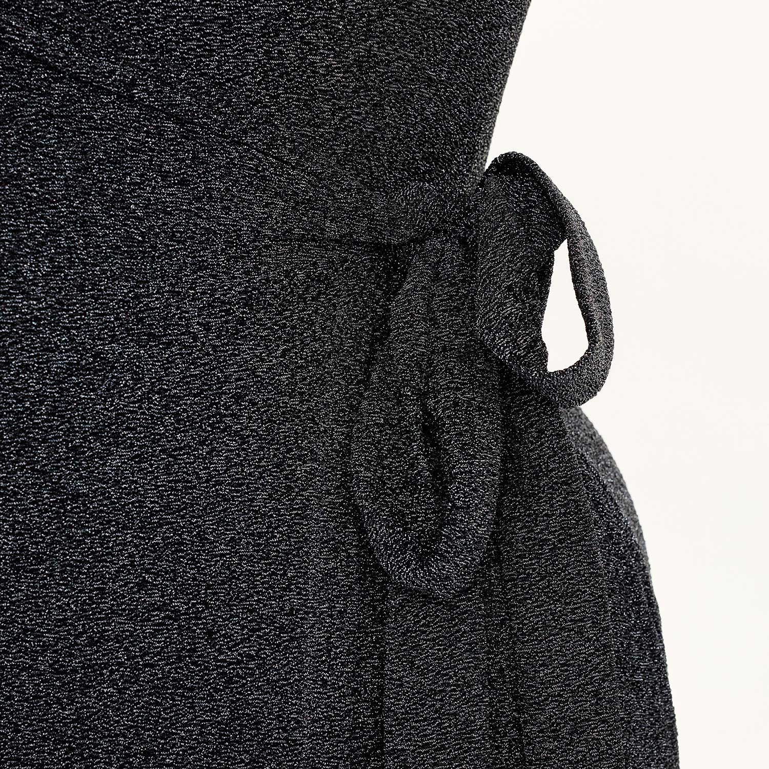 Lurex Wrap Dress - Black - Zenithce